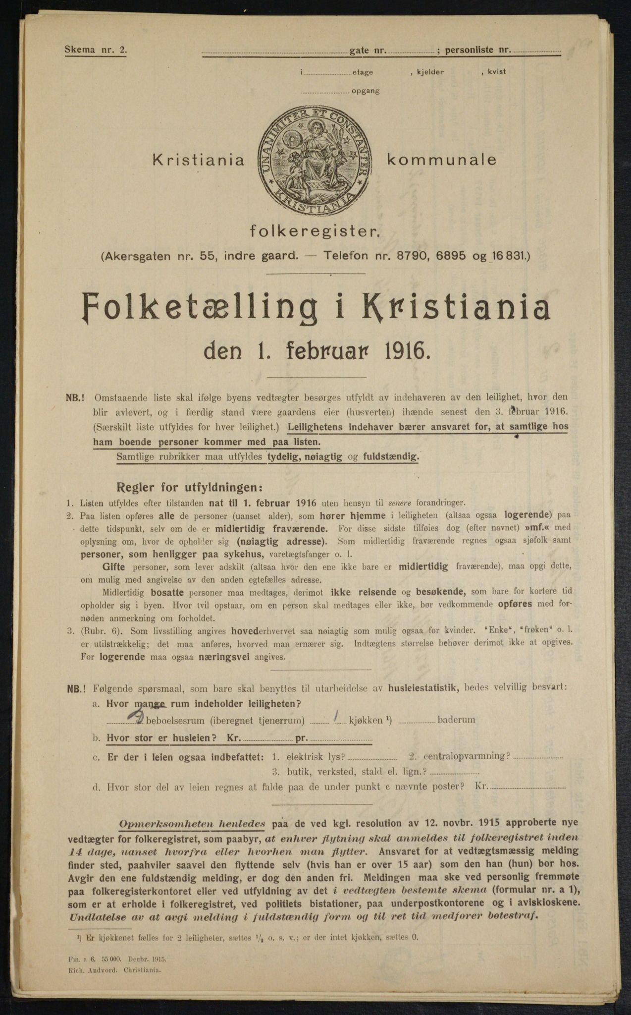 OBA, Municipal Census 1916 for Kristiania, 1916, p. 24007