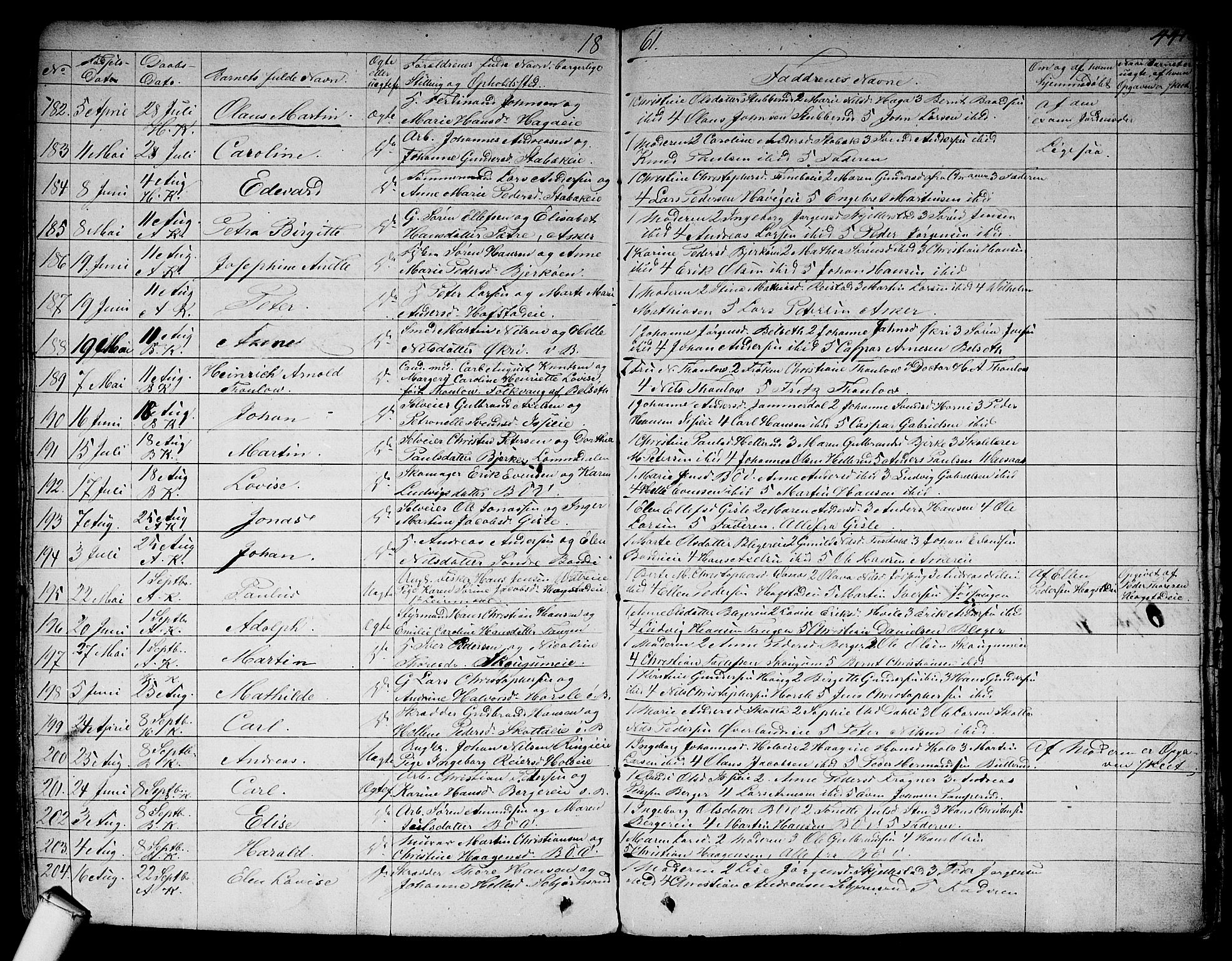 Asker prestekontor Kirkebøker, SAO/A-10256a/F/Fa/L0007: Parish register (official) no. I 7, 1825-1864, p. 441