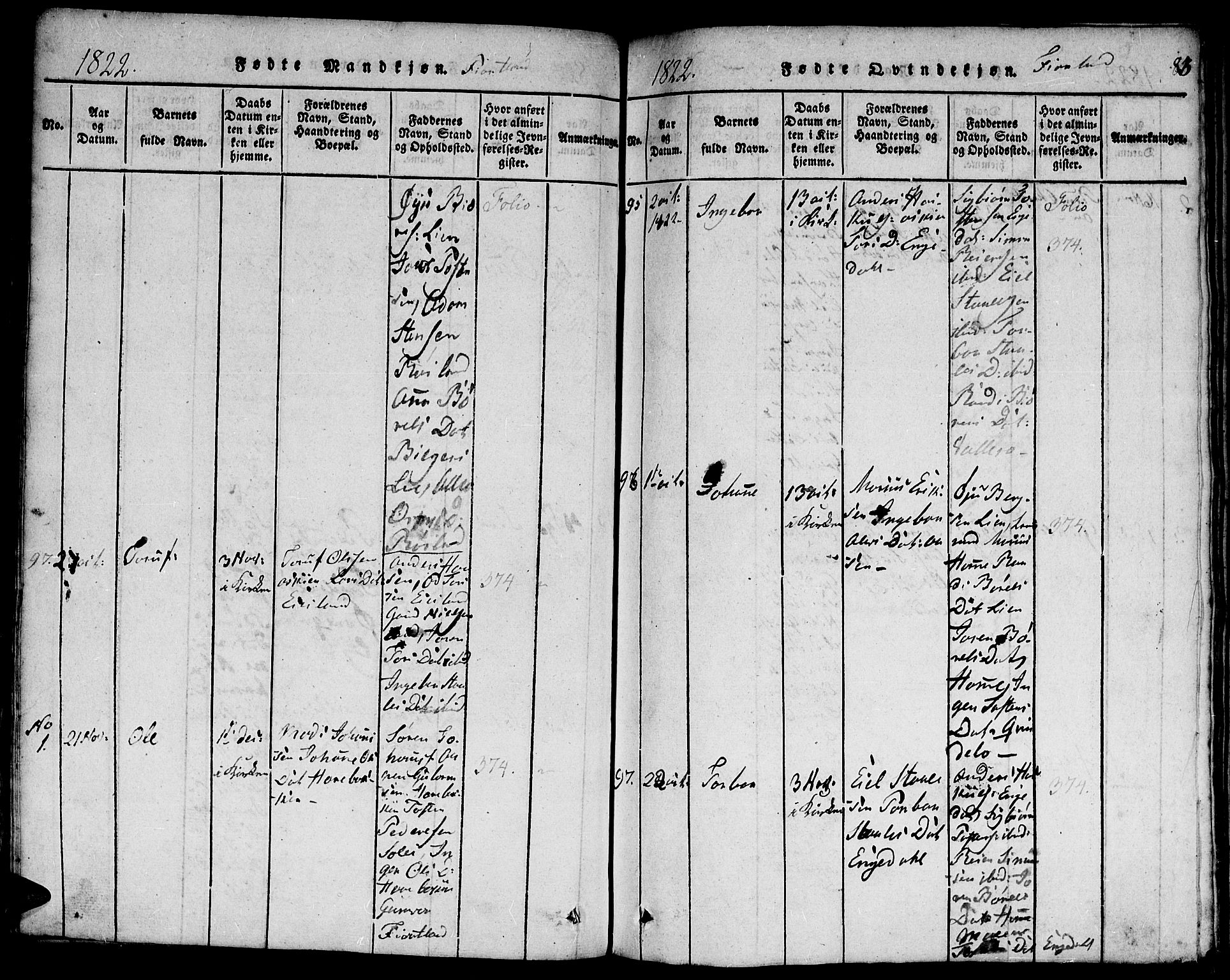 Hægebostad sokneprestkontor, AV/SAK-1111-0024/F/Fa/Faa/L0002: Parish register (official) no. A 2 /3, 1816-1825, p. 83