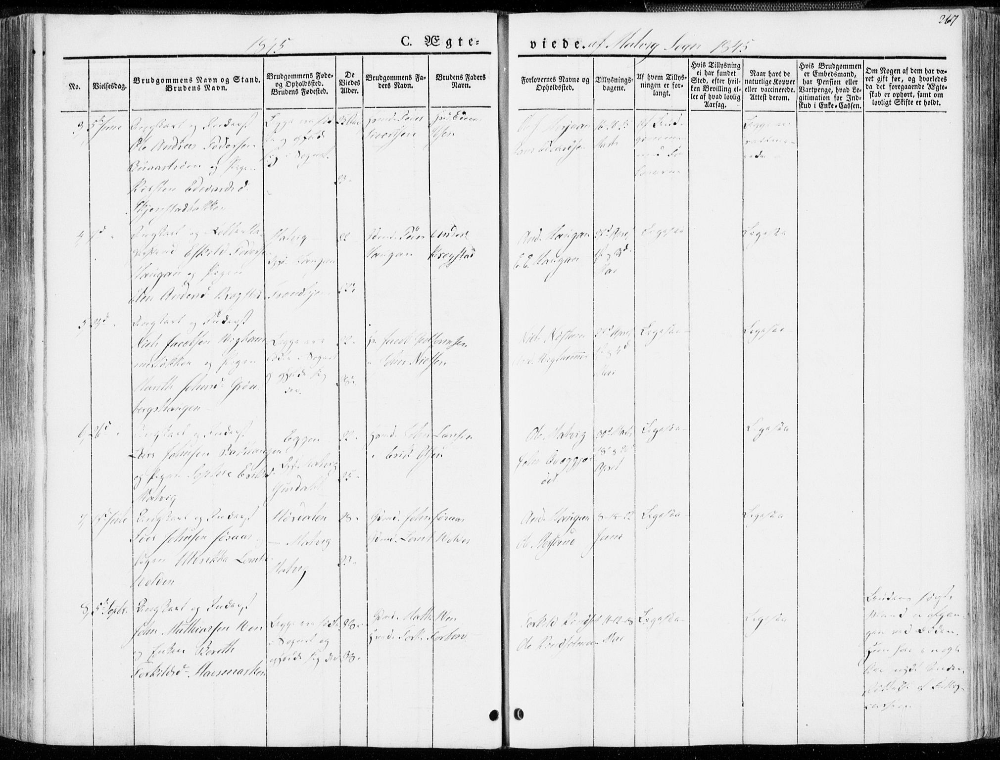 Ministerialprotokoller, klokkerbøker og fødselsregistre - Sør-Trøndelag, AV/SAT-A-1456/606/L0290: Parish register (official) no. 606A05, 1841-1847, p. 267