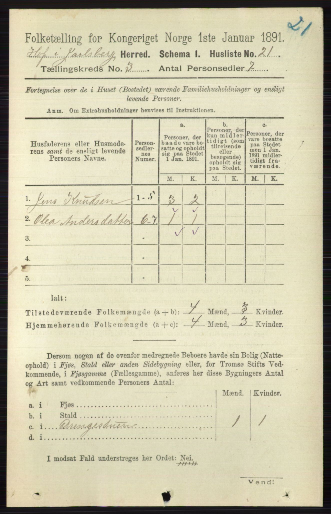 RA, 1891 census for 0714 Hof, 1891, p. 865