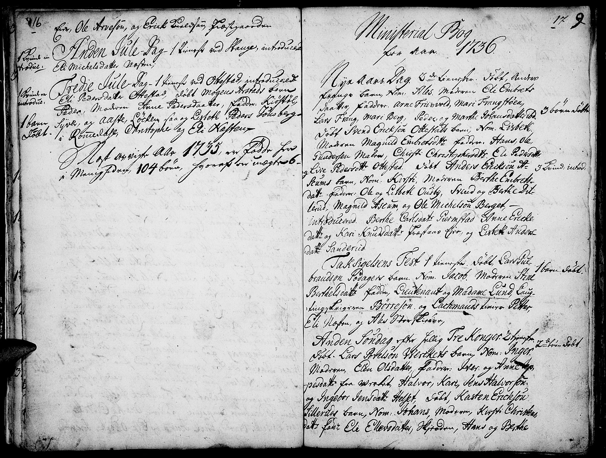 Stange prestekontor, AV/SAH-PREST-002/K/L0004: Parish register (official) no. 4, 1735-1754, p. 16-17