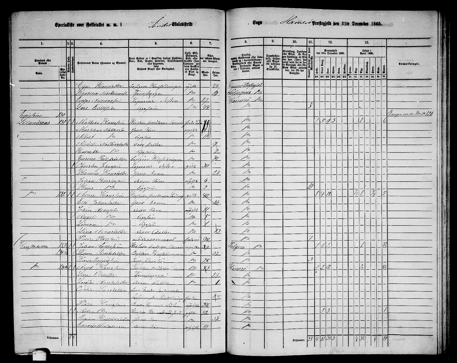 RA, 1865 census for Hamarøy, 1865, p. 63