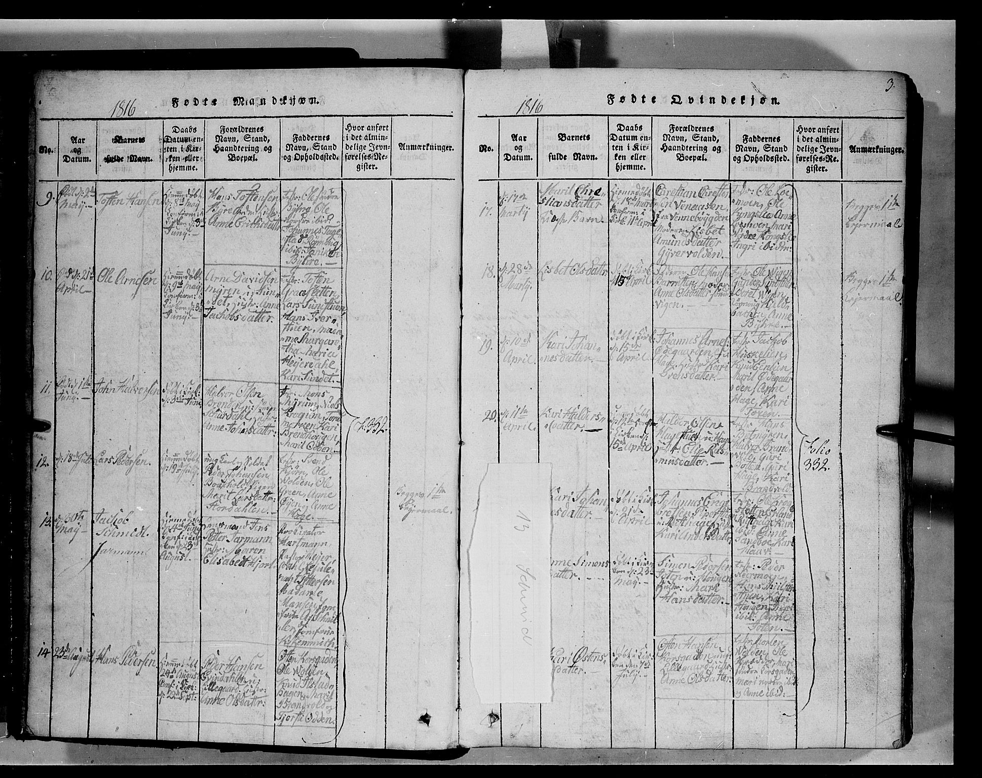 Fron prestekontor, AV/SAH-PREST-078/H/Ha/Hab/L0004: Parish register (copy) no. 4, 1816-1850, p. 3