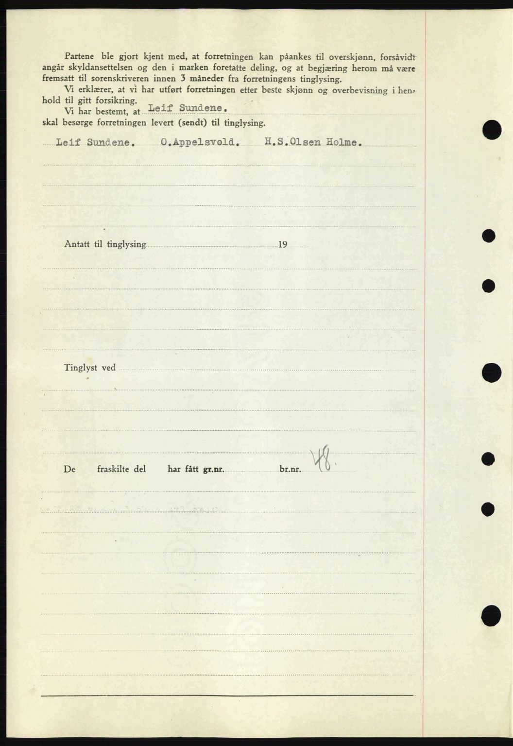 Tønsberg sorenskriveri, AV/SAKO-A-130/G/Ga/Gaa/L0012: Mortgage book no. A12, 1942-1943, Diary no: : 2244/1942