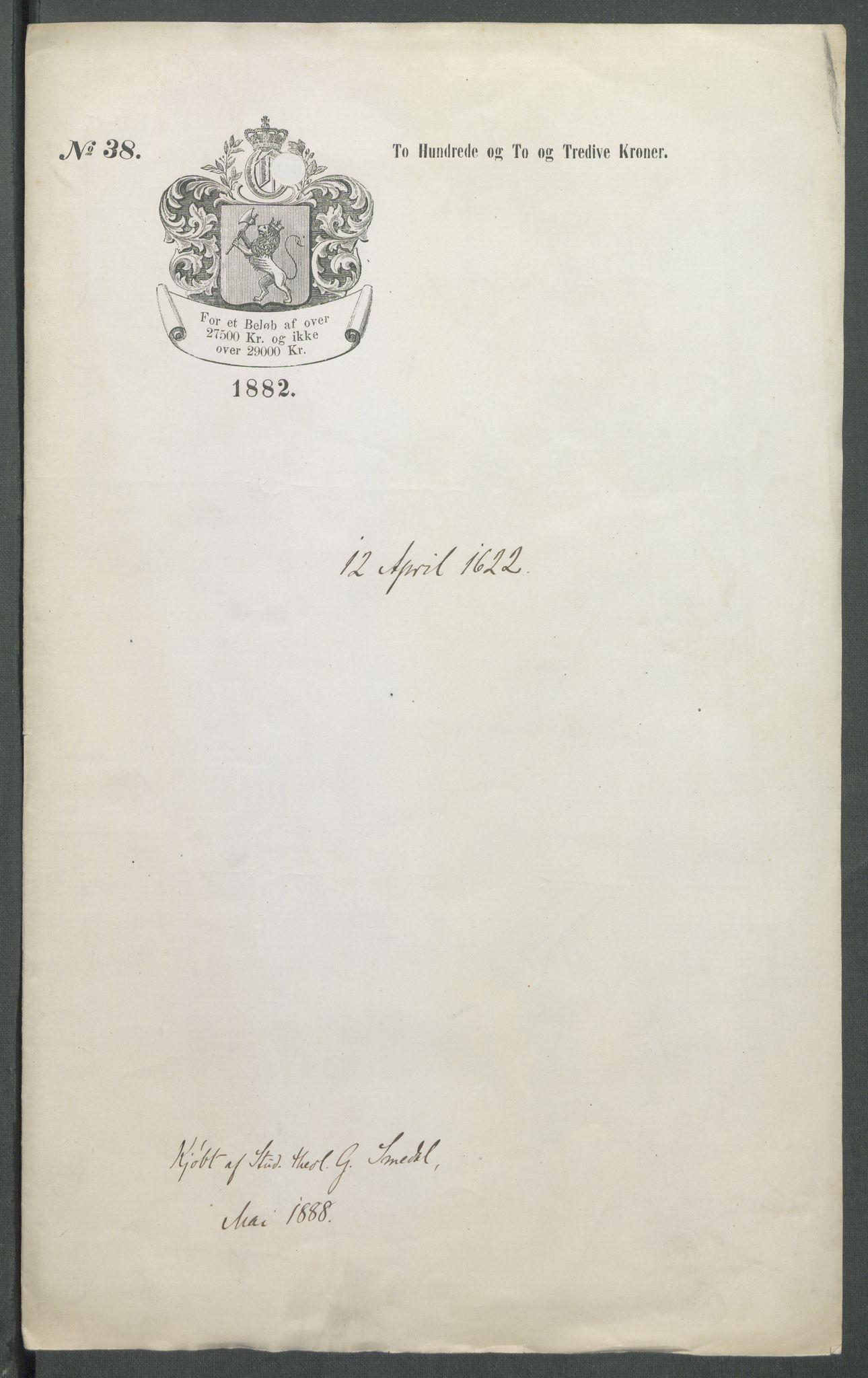 Riksarkivets diplomsamling, RA/EA-5965/F02/L0130: Dokumenter, 1622, p. 37