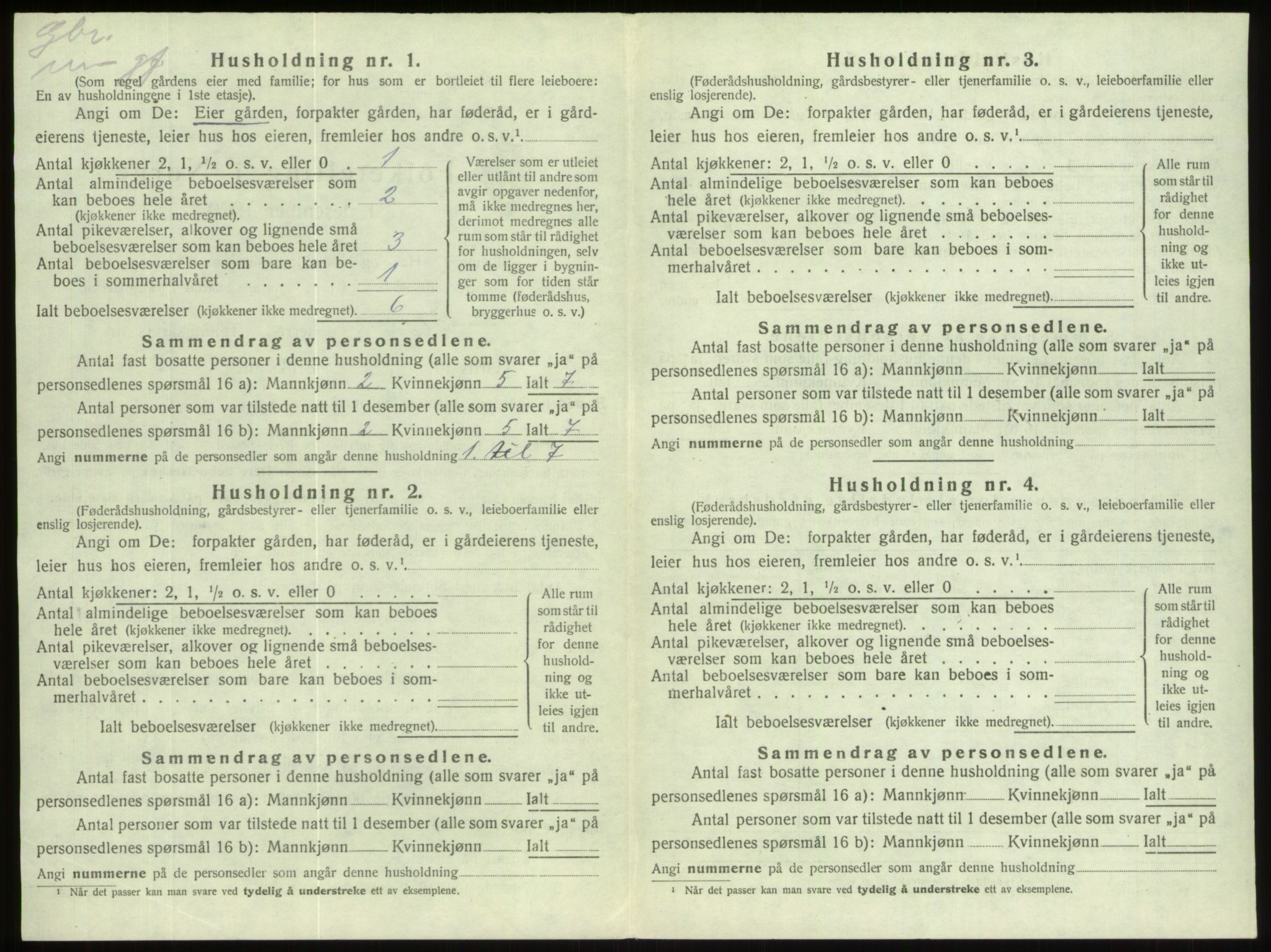 SAB, 1920 census for Gloppen, 1920, p. 575