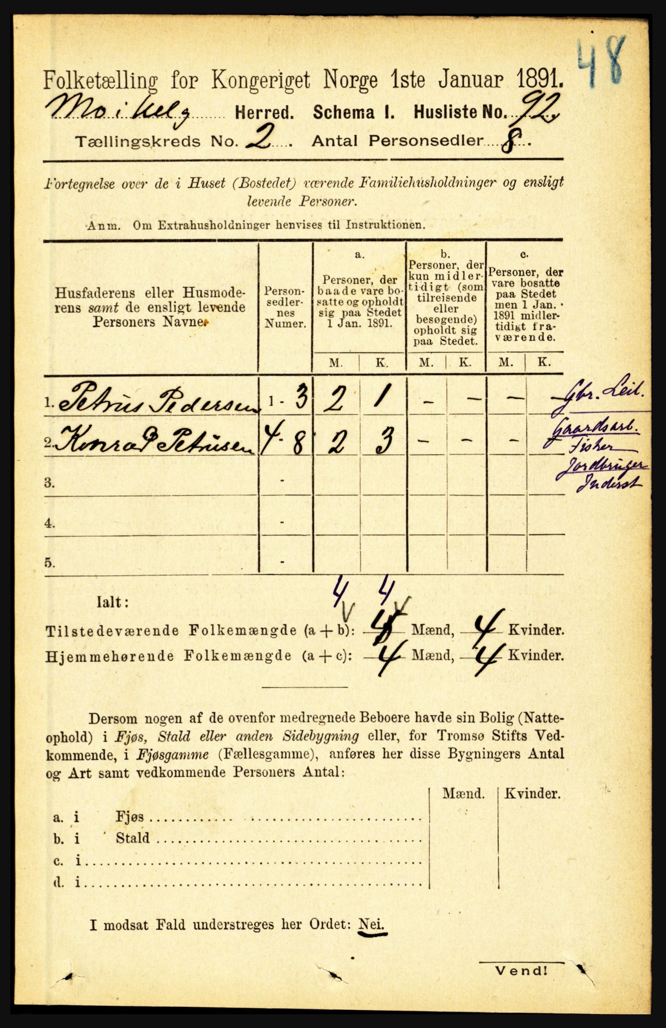 RA, 1891 census for 1833 Mo, 1891, p. 521