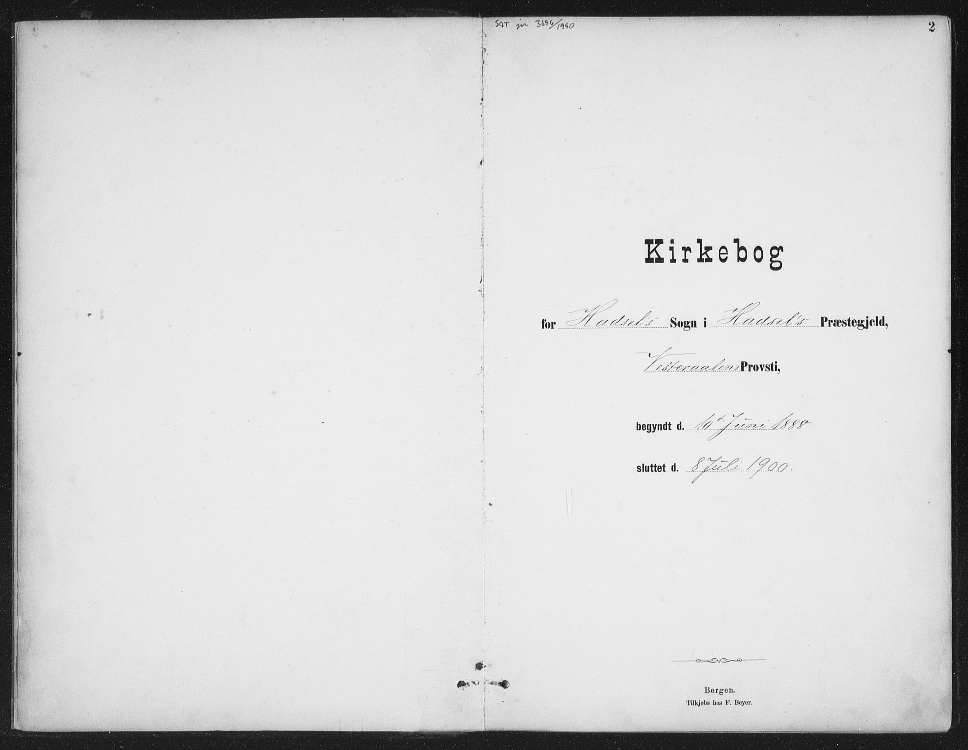 Ministerialprotokoller, klokkerbøker og fødselsregistre - Nordland, AV/SAT-A-1459/888/L1245: Parish register (official) no. 888A11, 1888-1900, p. 2