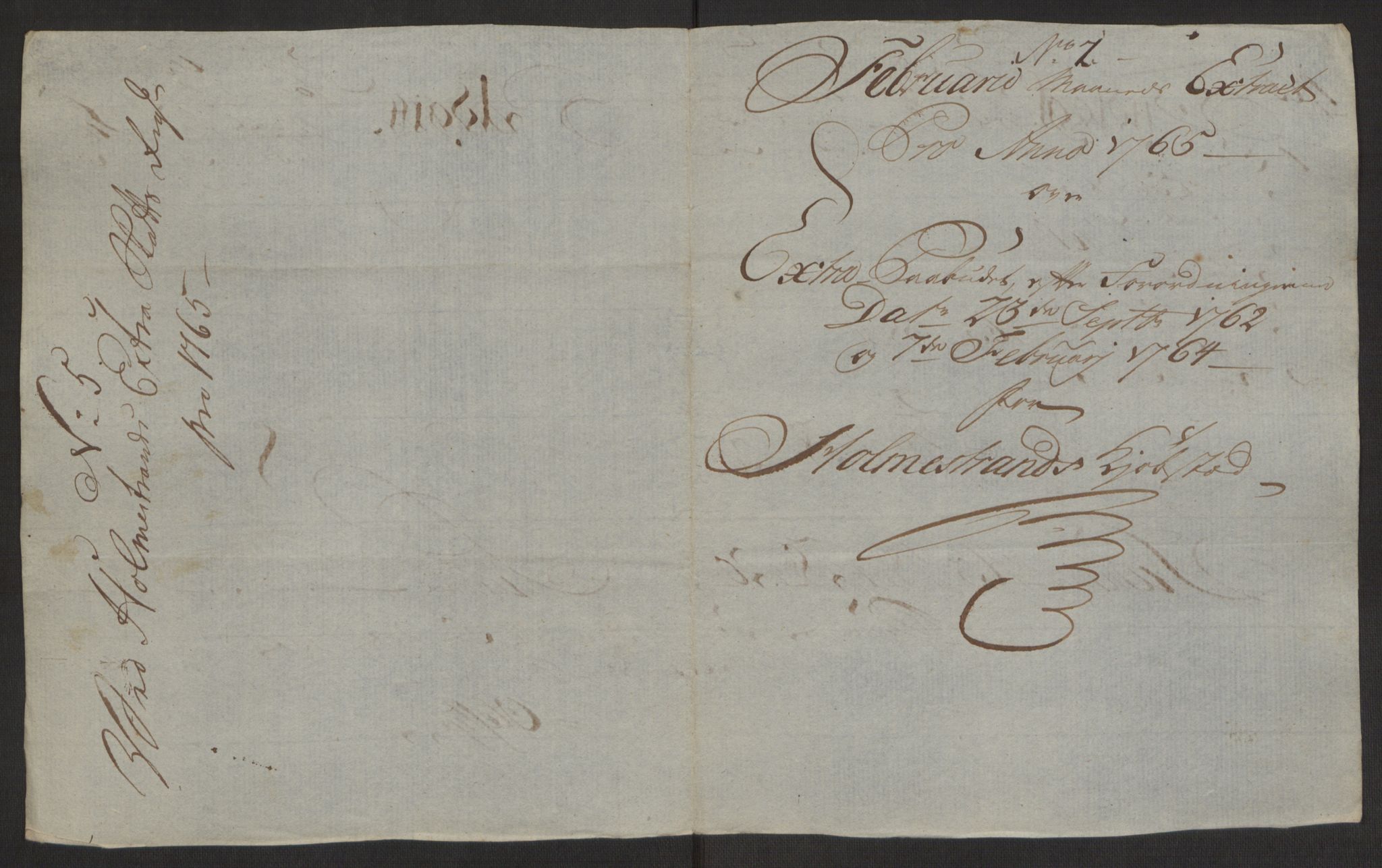 Rentekammeret inntil 1814, Reviderte regnskaper, Byregnskaper, AV/RA-EA-4066/R/Rh/L0163/0001: [H4] Kontribusjonsregnskap / Ekstraskatt, Holmestrand, 1762-1772, p. 207