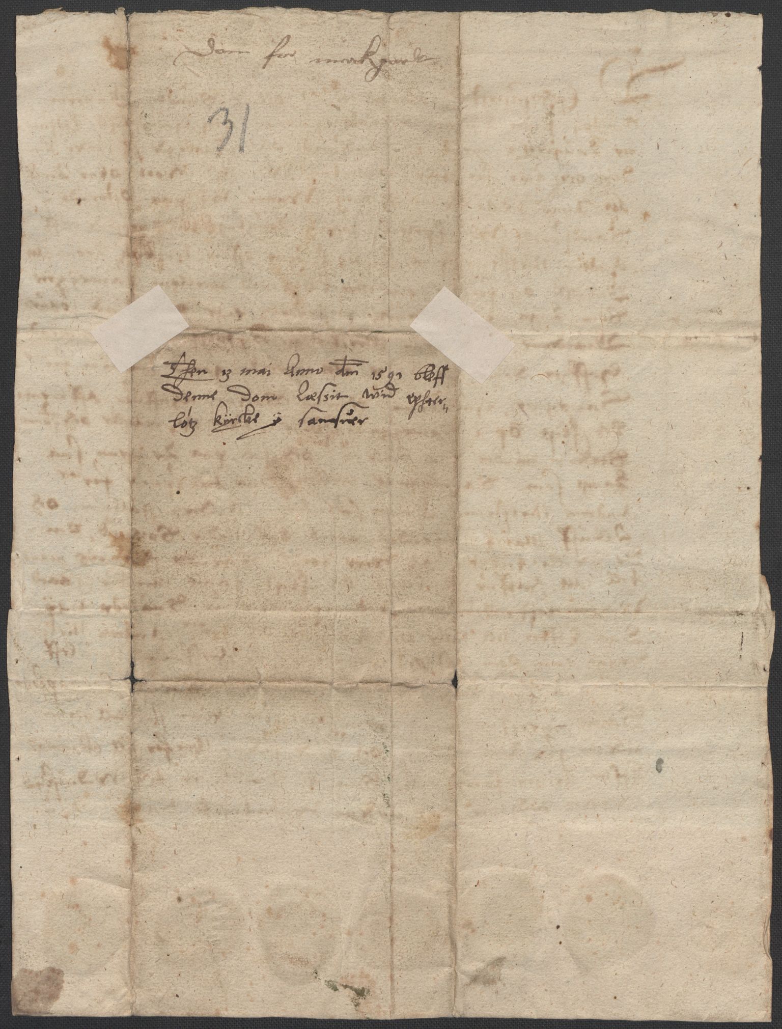 Riksarkivets diplomsamling, AV/RA-EA-5965/F02/L0093: Dokumenter, 1591, p. 83