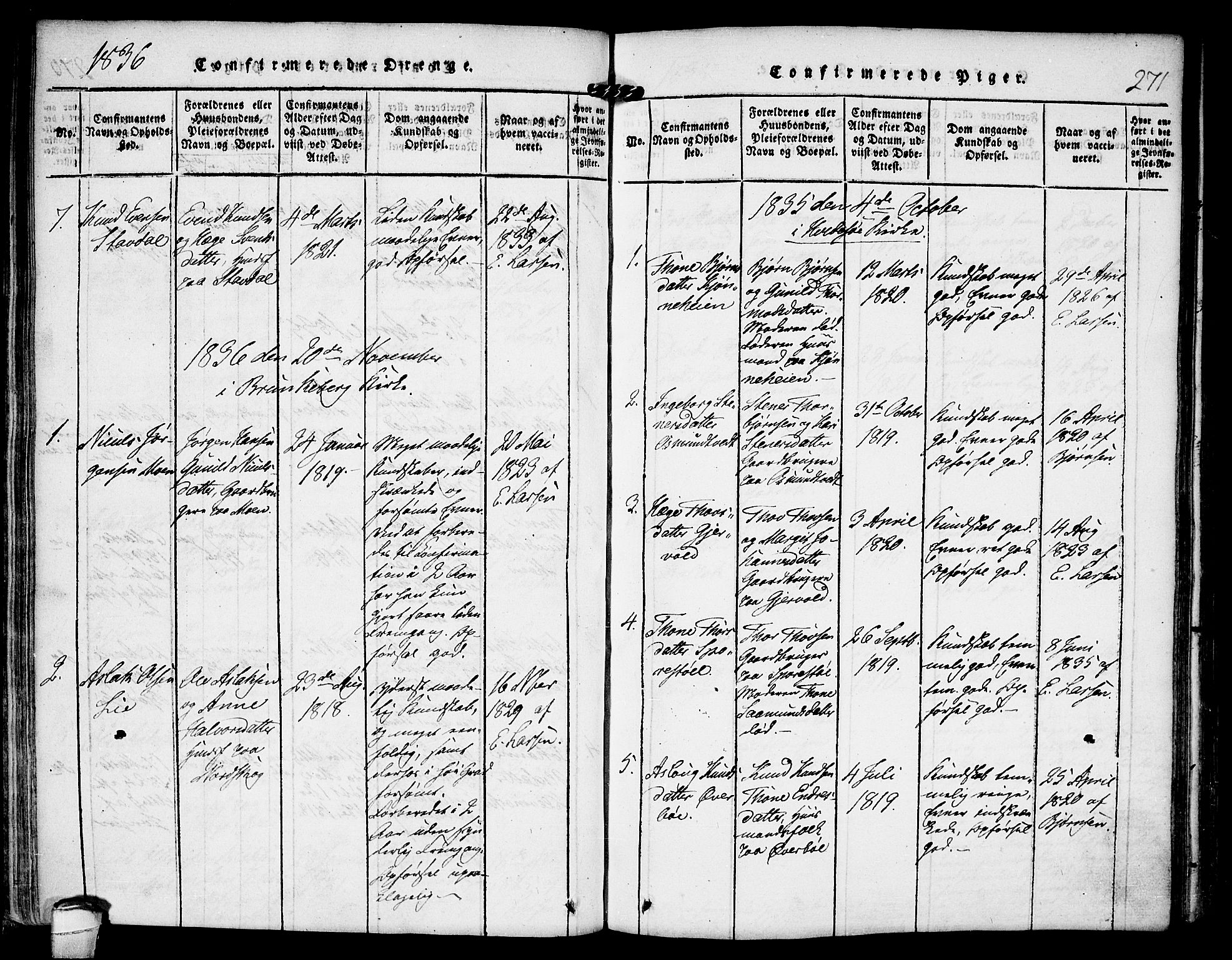Kviteseid kirkebøker, SAKO/A-276/F/Fb/L0001: Parish register (official) no. II 1, 1815-1836, p. 271