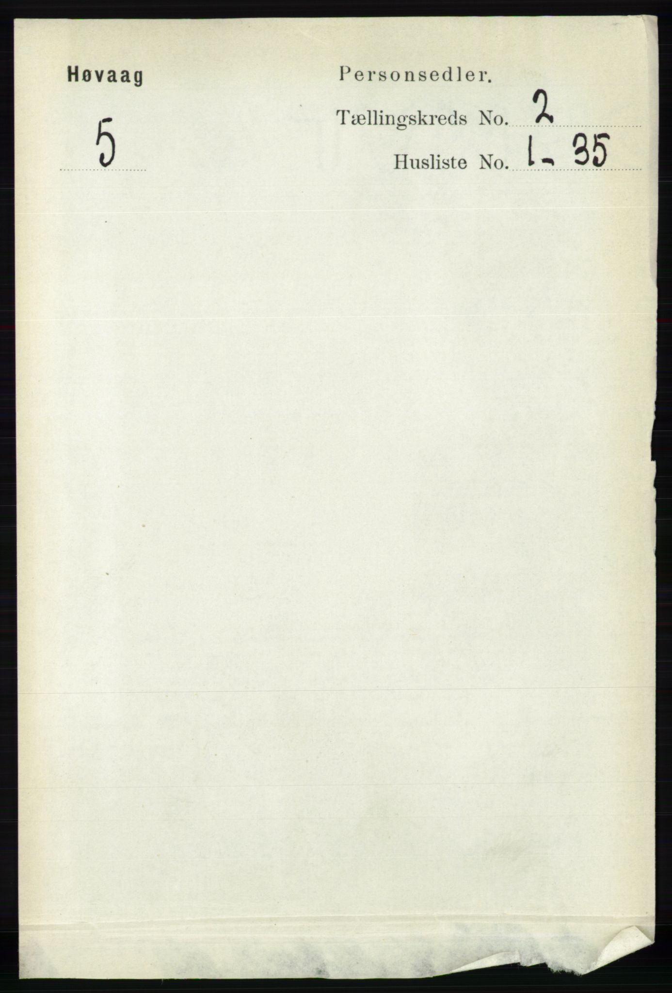 RA, 1891 census for 0927 Høvåg, 1891, p. 538