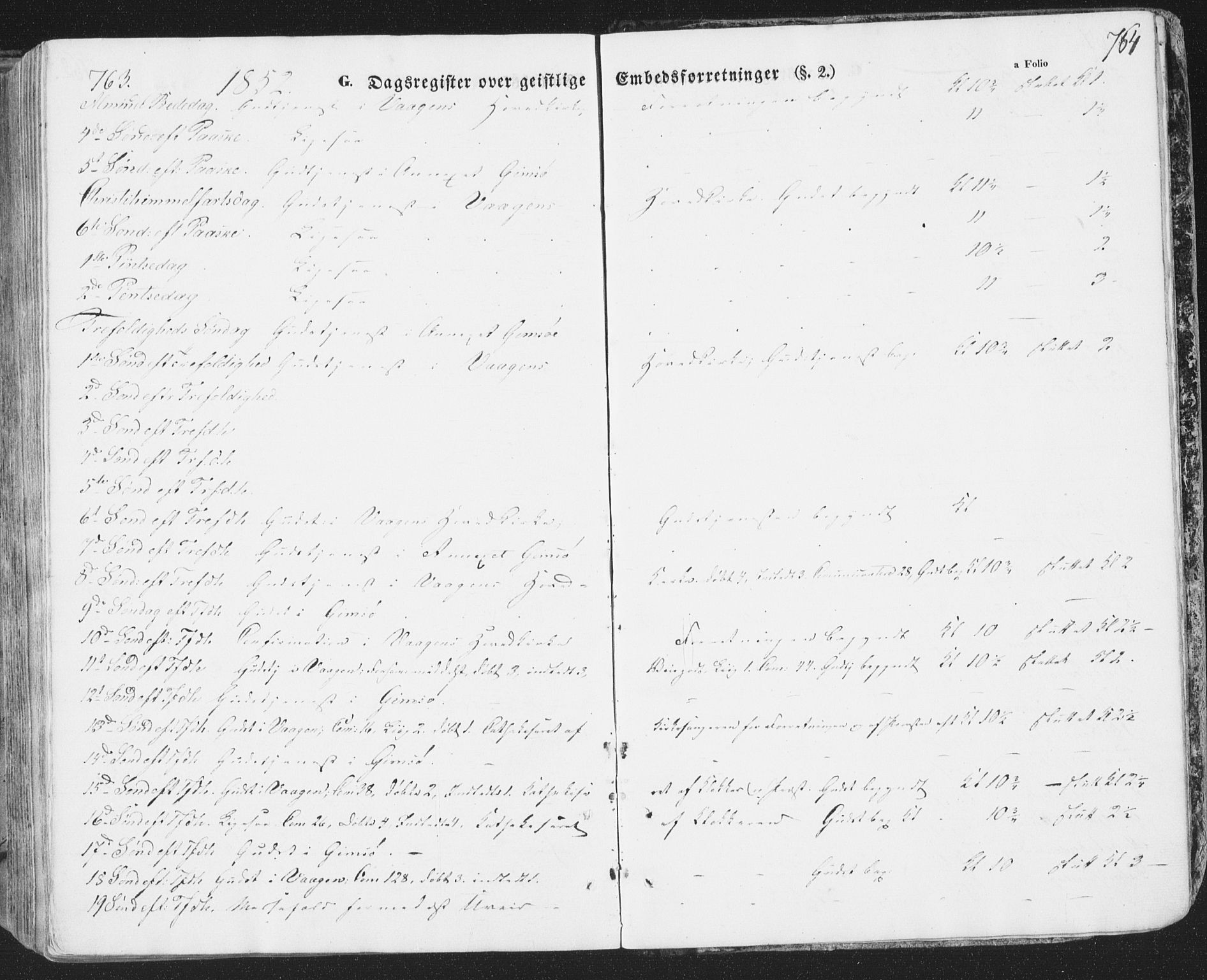 Ministerialprotokoller, klokkerbøker og fødselsregistre - Nordland, AV/SAT-A-1459/874/L1072: Parish register (copy) no. 874C01, 1843-1859, p. 763-764