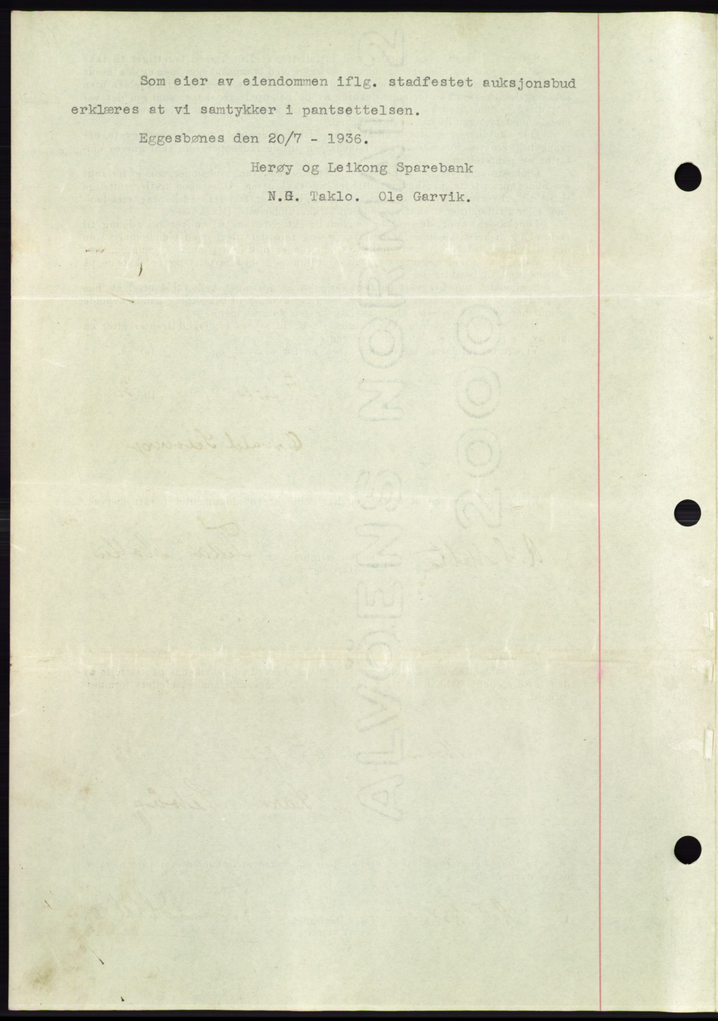 Søre Sunnmøre sorenskriveri, AV/SAT-A-4122/1/2/2C/L0062: Mortgage book no. 56, 1936-1937, Diary no: : 1774/1936