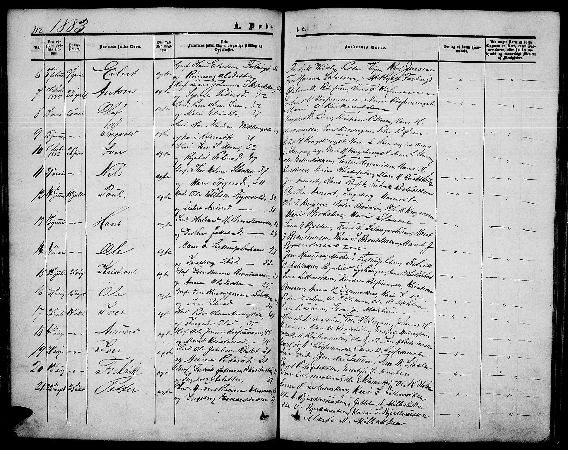 Nord-Fron prestekontor, SAH/PREST-080/H/Ha/Hab/L0003: Parish register (copy) no. 3, 1851-1886, p. 112