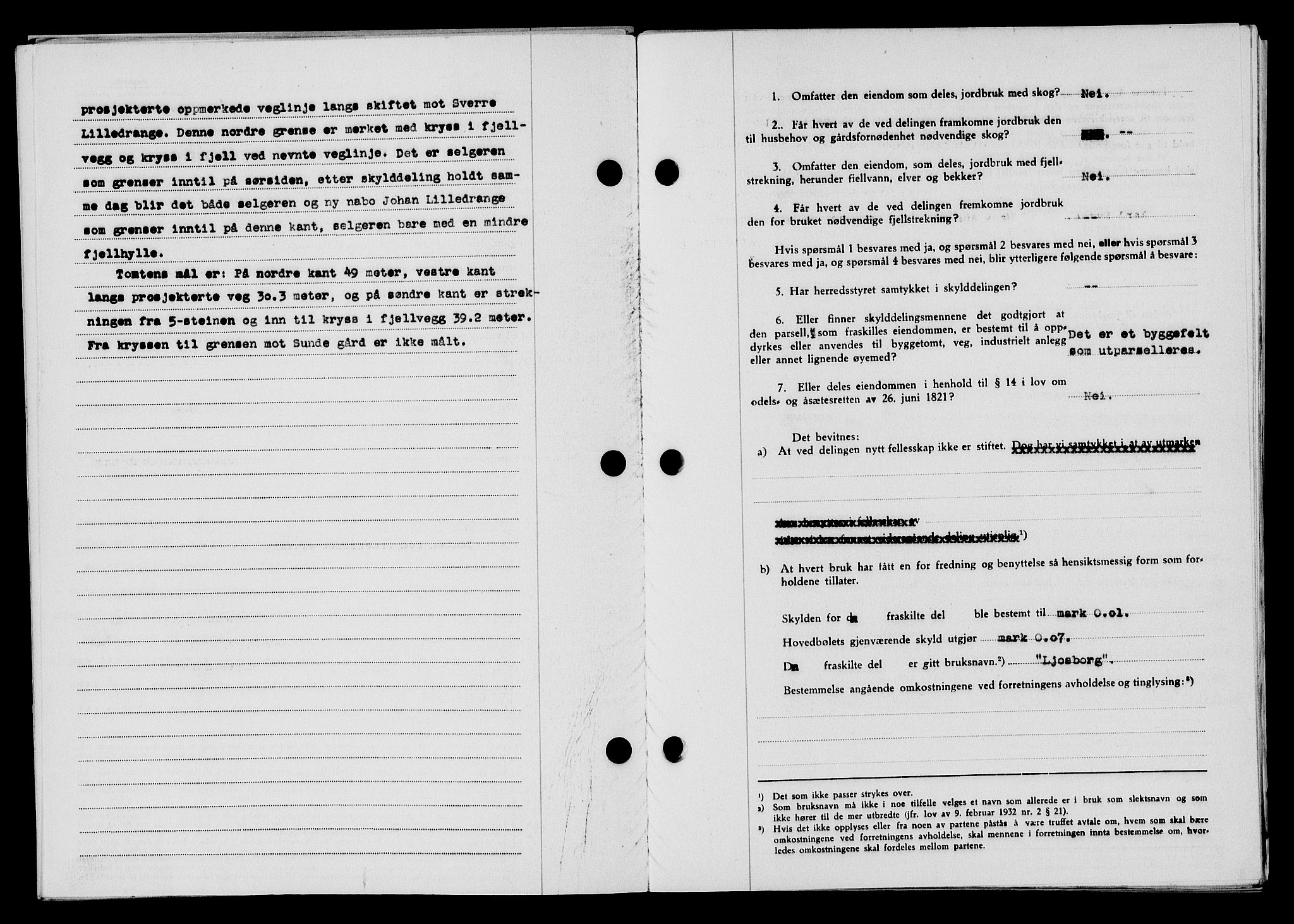 Flekkefjord sorenskriveri, AV/SAK-1221-0001/G/Gb/Gba/L0065: Mortgage book no. A-13, 1949-1949, Diary no: : 603/1949