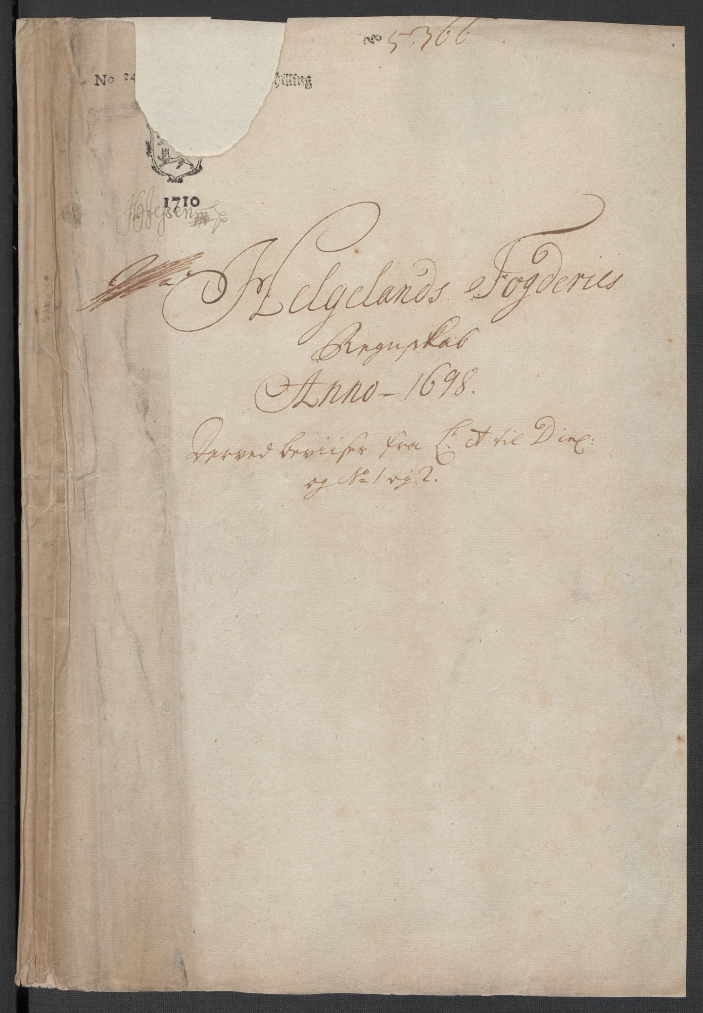 Rentekammeret inntil 1814, Reviderte regnskaper, Fogderegnskap, AV/RA-EA-4092/R65/L4506: Fogderegnskap Helgeland, 1697-1698, p. 127