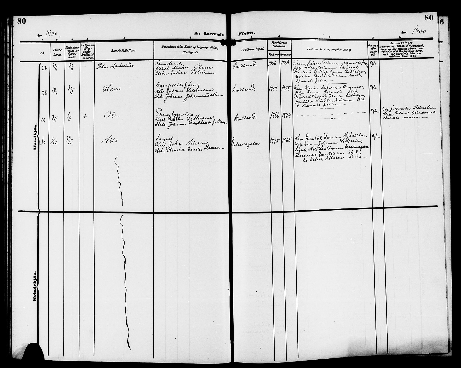 Strømsgodset kirkebøker, SAKO/A-324/G/Ga/L0002: Parish register (copy) no. 2, 1885-1910, p. 80