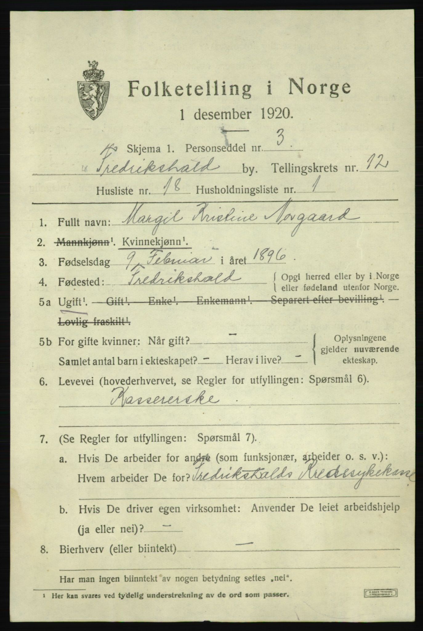 SAO, 1920 census for Fredrikshald, 1920, p. 20241