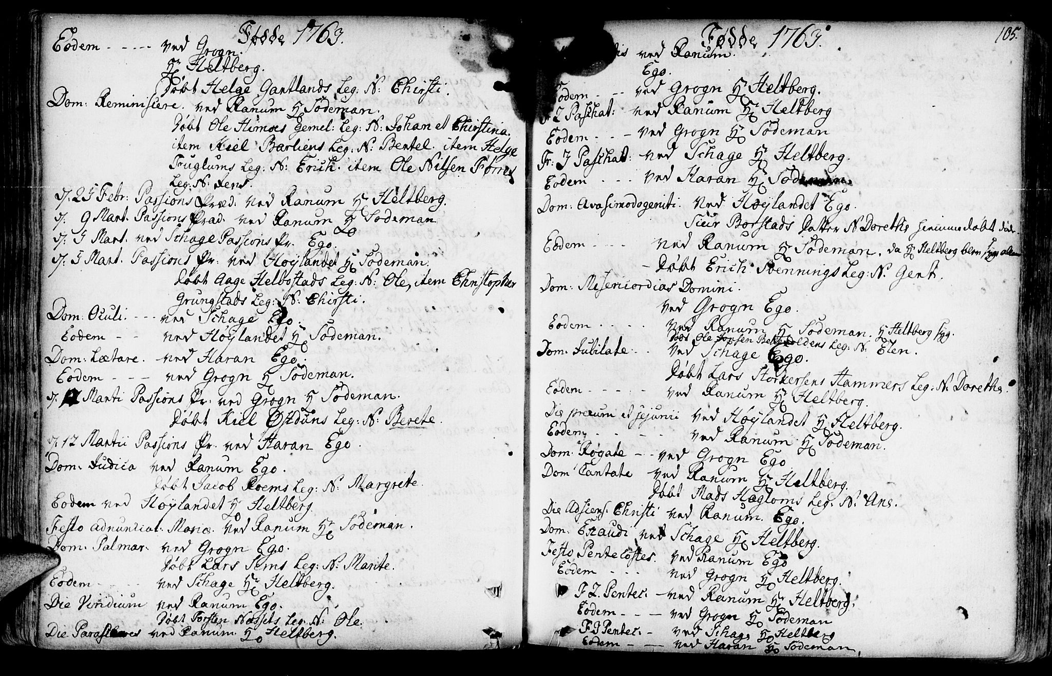 Ministerialprotokoller, klokkerbøker og fødselsregistre - Nord-Trøndelag, SAT/A-1458/764/L0542: Parish register (official) no. 764A02, 1748-1779, p. 105