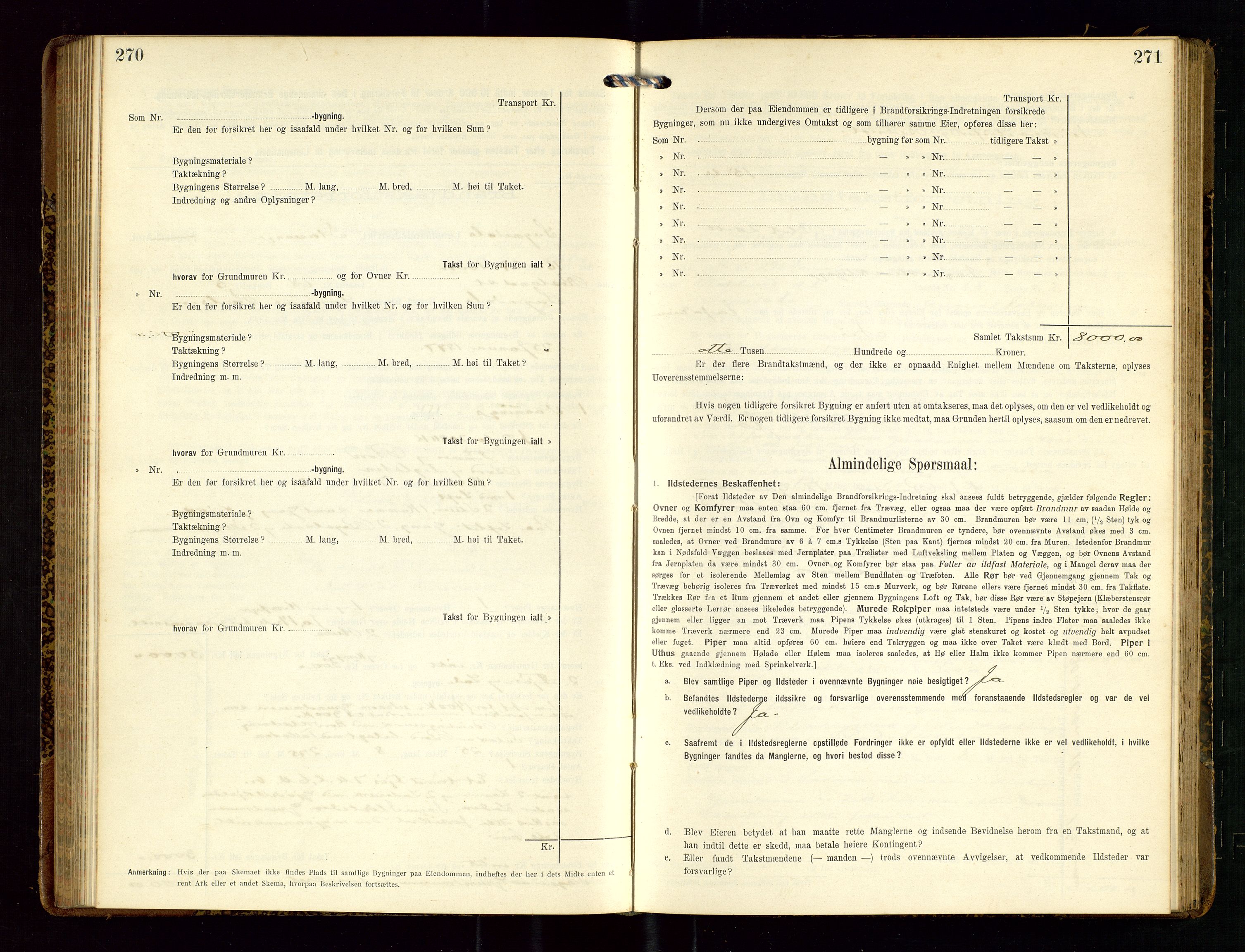 Sokndal lensmannskontor, AV/SAST-A-100417/Gob/L0003: "Brandtakst-Protokol", 1914-1917, p. 270-271