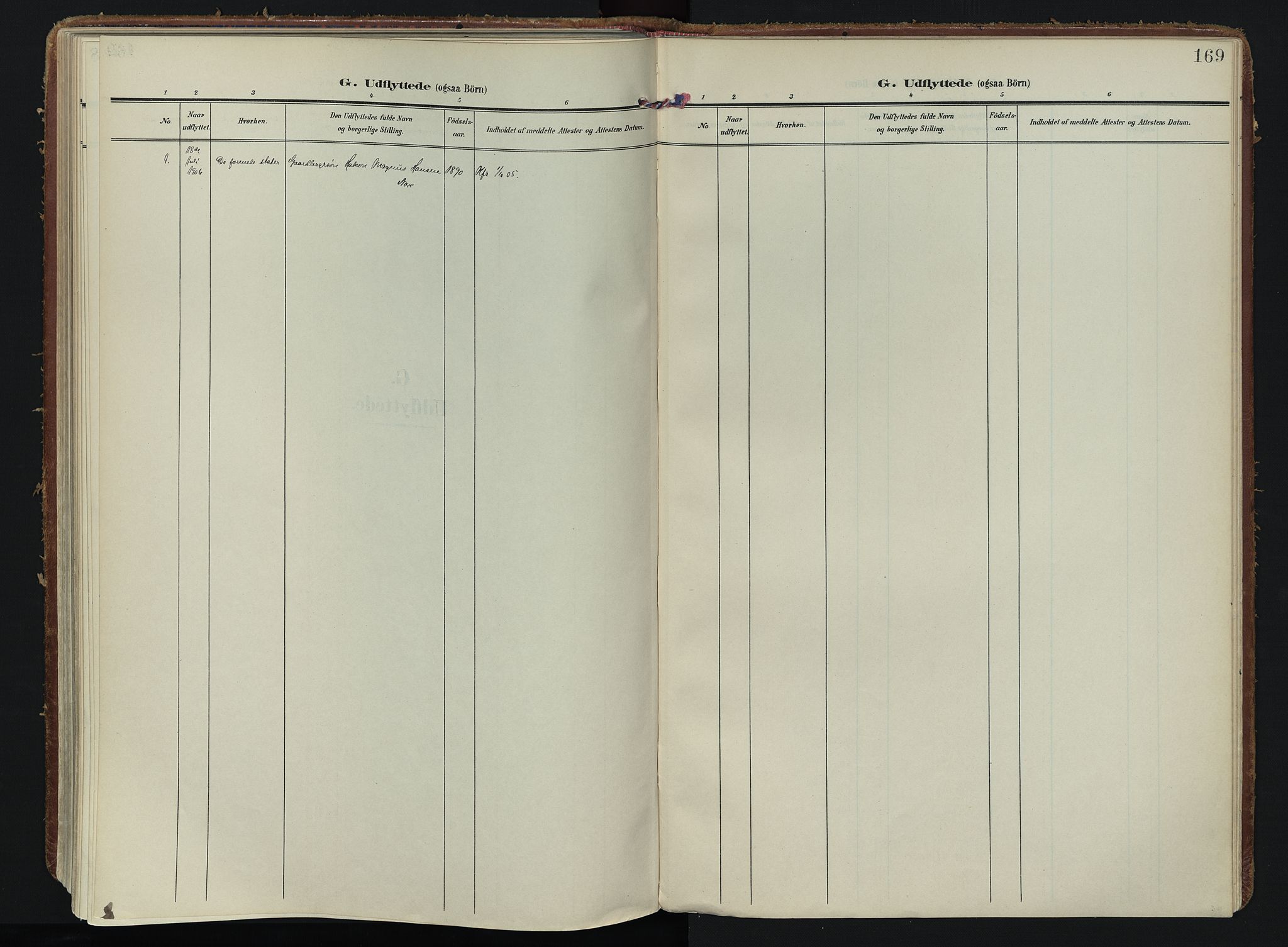 Moss prestekontor Kirkebøker, AV/SAO-A-2003/F/Fc/L0003: Parish register (official) no. III 3, 1906-1914, p. 169