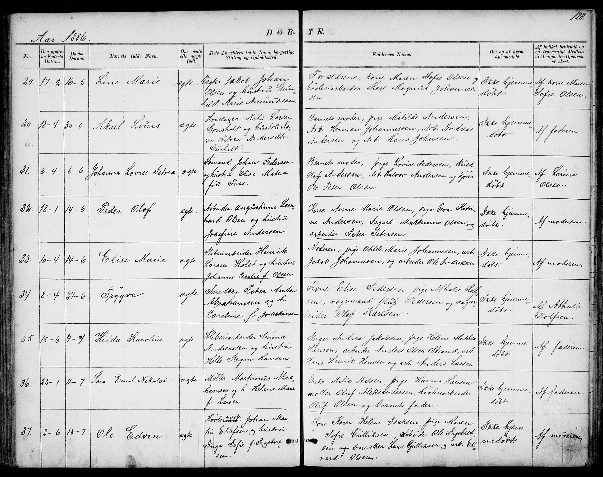 Larvik kirkebøker, SAKO/A-352/G/Gb/L0003: Parish register (copy) no. II 3, 1867-1899, p. 128