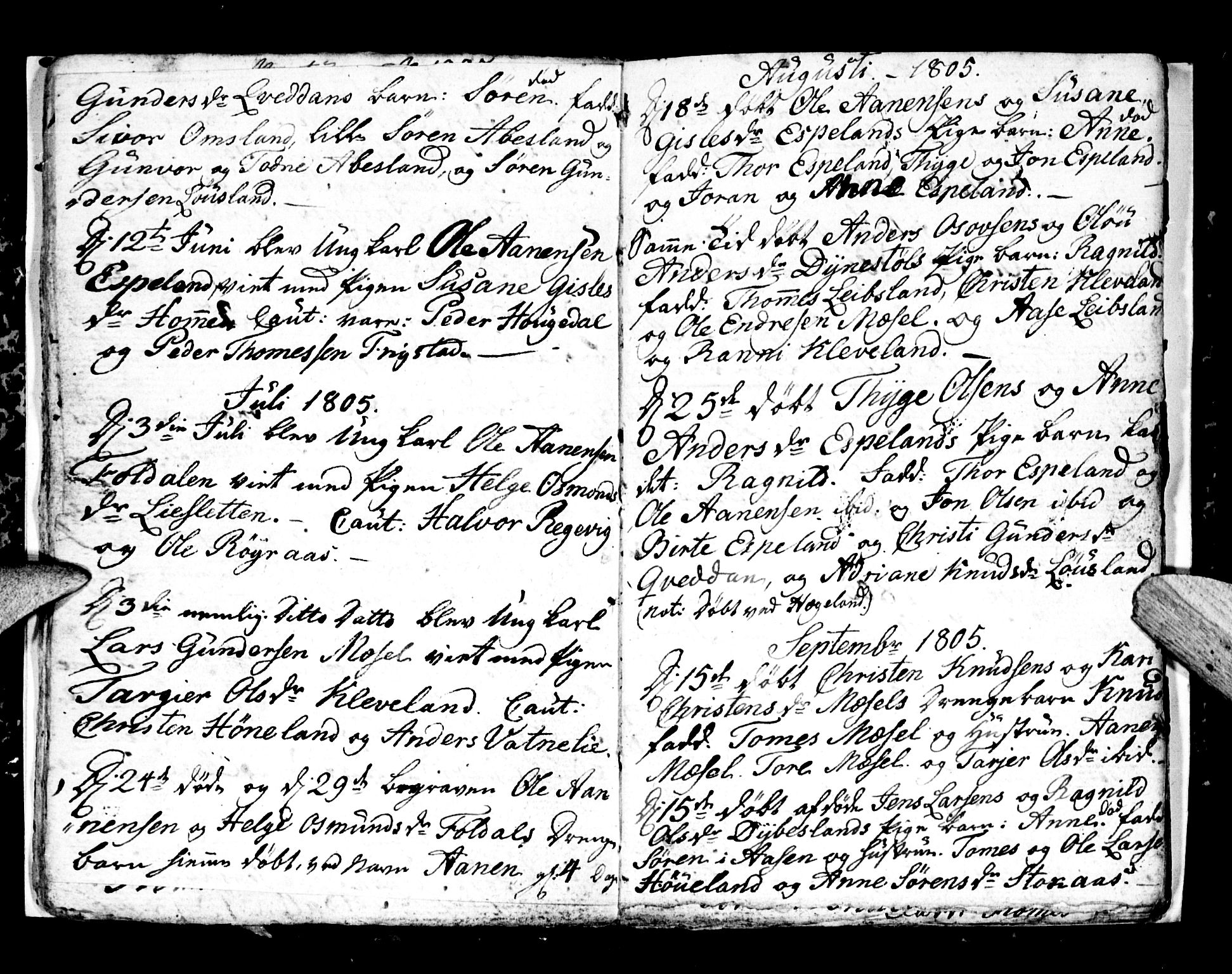 Bjelland sokneprestkontor, AV/SAK-1111-0005/F/Fa/Fab/L0001: Parish register (official) no. A 1, 1799-1810