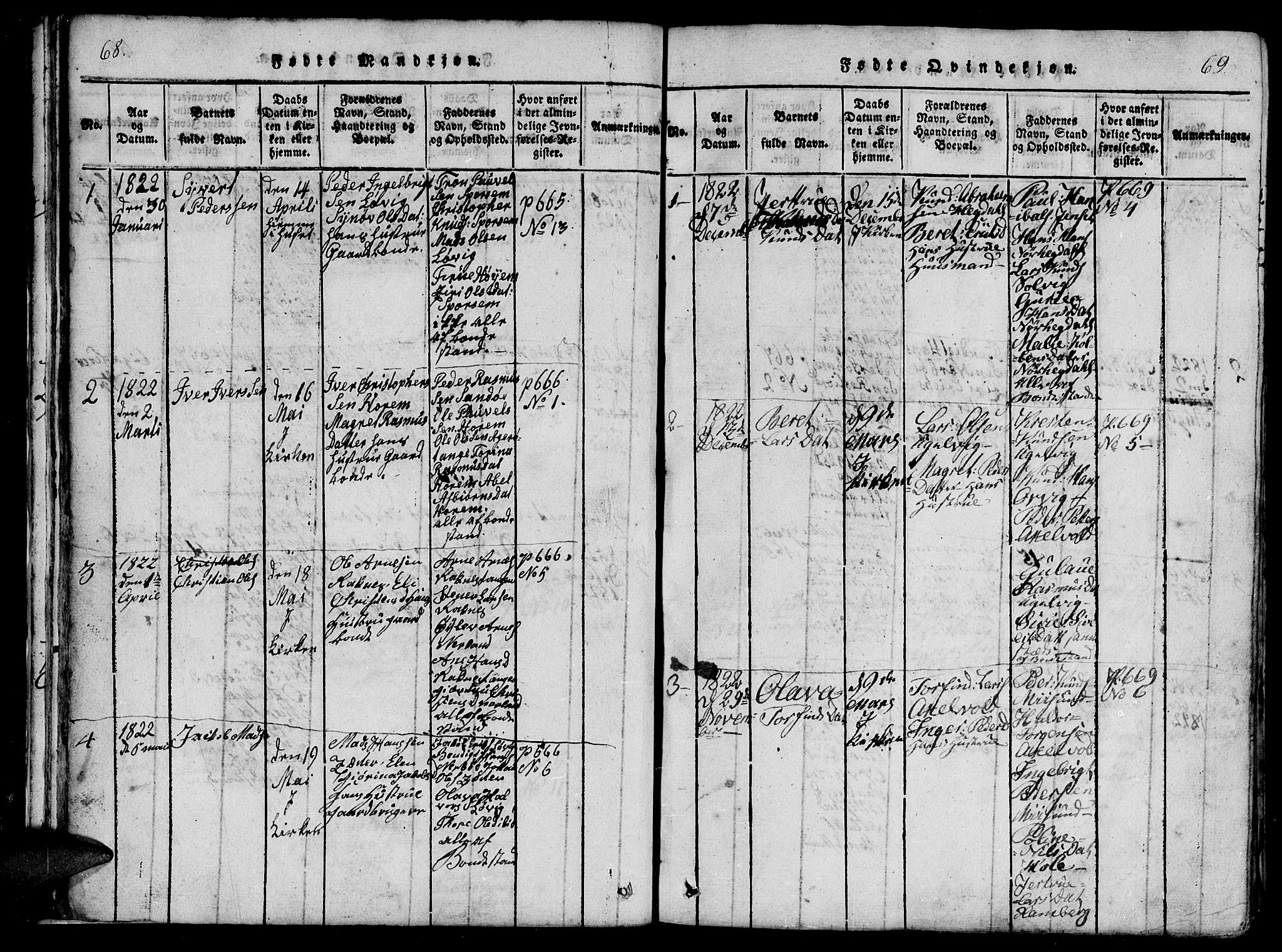 Ministerialprotokoller, klokkerbøker og fødselsregistre - Møre og Romsdal, AV/SAT-A-1454/560/L0718: Parish register (official) no. 560A02, 1817-1844, p. 68-69