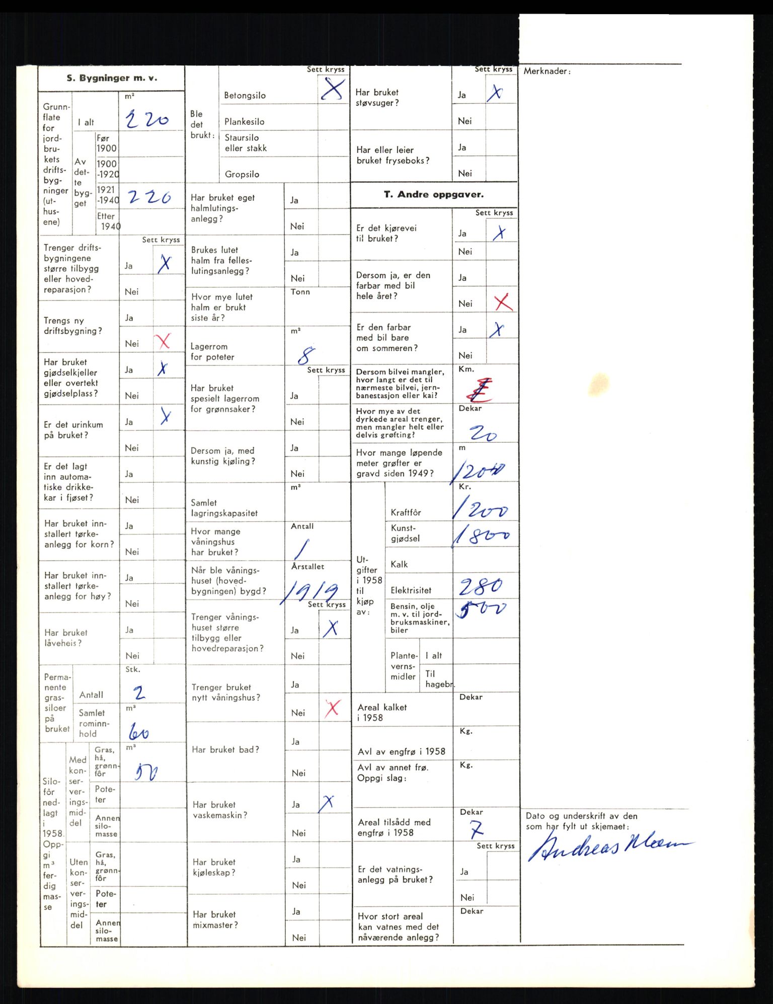 Statistisk sentralbyrå, Næringsøkonomiske emner, Jordbruk, skogbruk, jakt, fiske og fangst, AV/RA-S-2234/G/Gd/L0656: Troms: 1924 Målselv (kl. 0-3) og 1925 Sørreisa, 1959, p. 2107