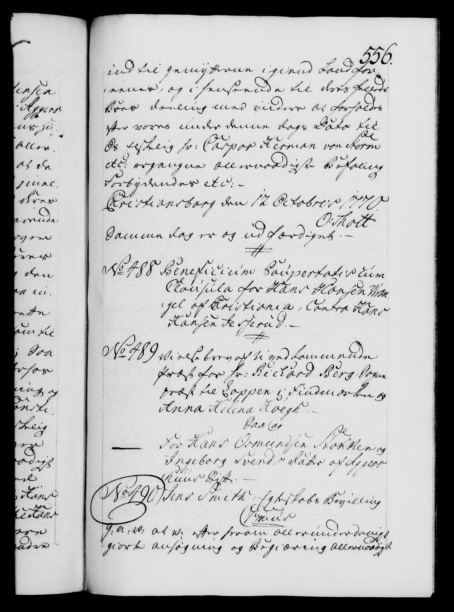 Danske Kanselli 1572-1799, AV/RA-EA-3023/F/Fc/Fca/Fcaa/L0044: Norske registre, 1769-1771, p. 556a