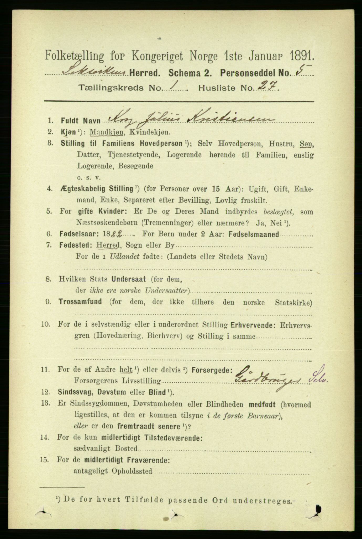 RA, 1891 census for 1718 Leksvik, 1891, p. 293