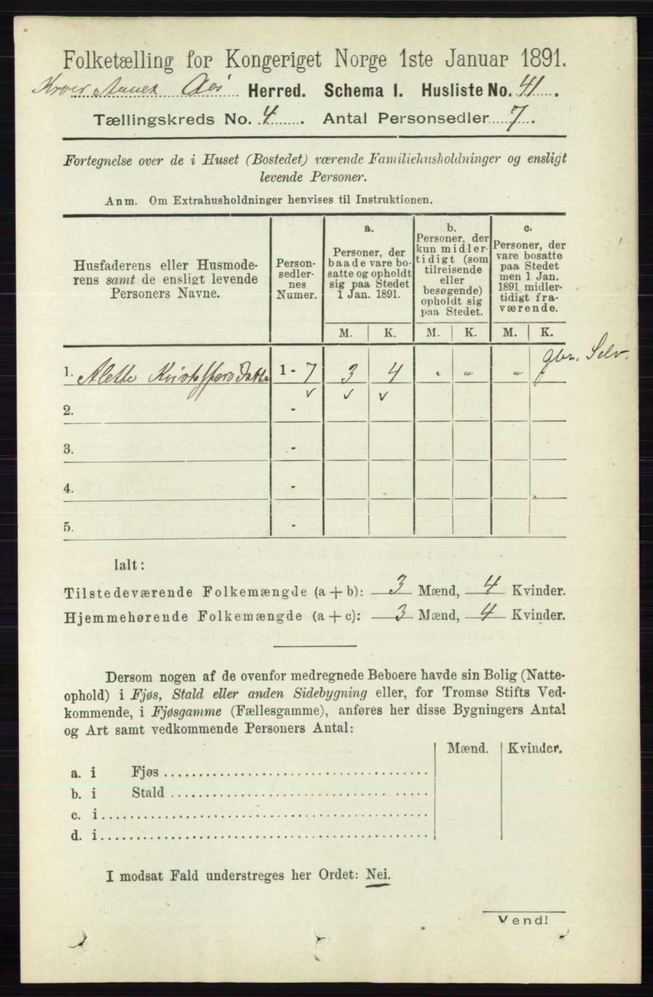 RA, 1891 census for 0214 Ås, 1891, p. 3023