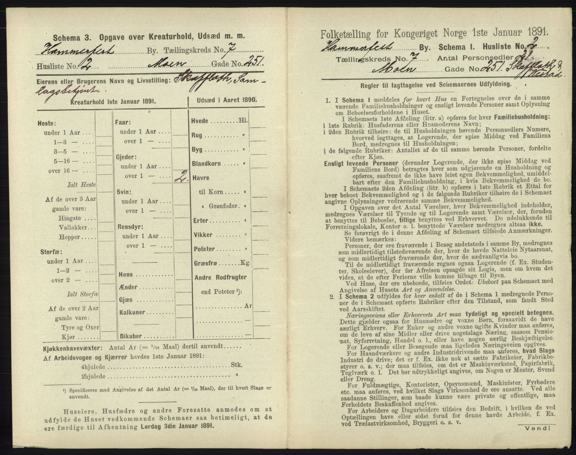 RA, 1891 census for 2001 Hammerfest, 1891, p. 2212