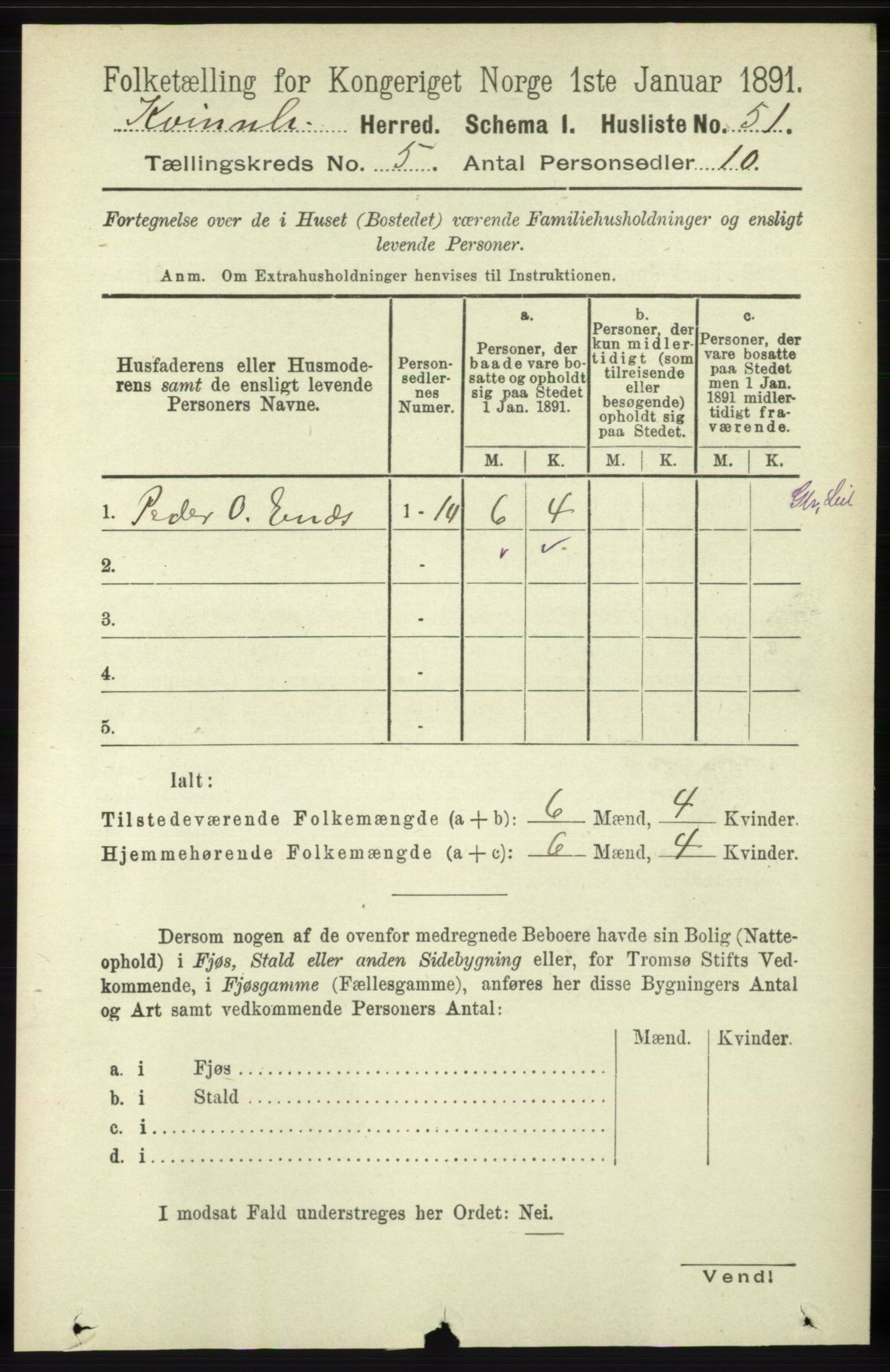 RA, 1891 census for 1224 Kvinnherad, 1891, p. 1732