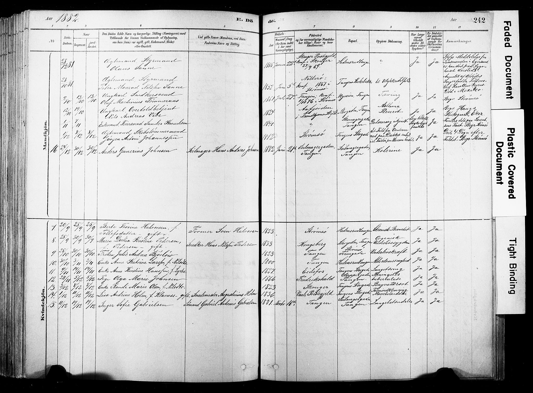 Strømsø kirkebøker, SAKO/A-246/F/Fb/L0006: Parish register (official) no. II 6, 1879-1910, p. 242