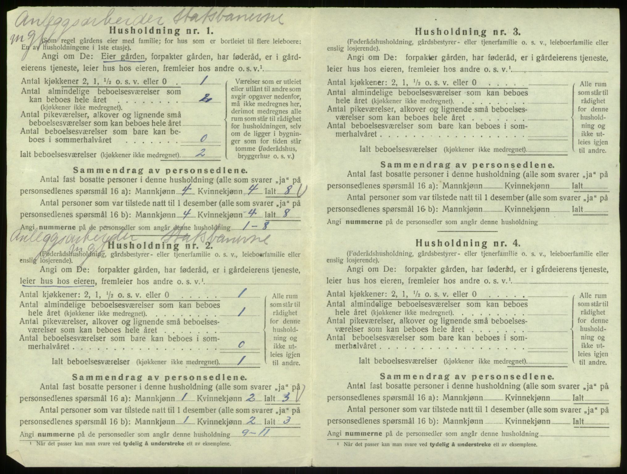 SAB, 1920 census for Bruvik, 1920, p. 602