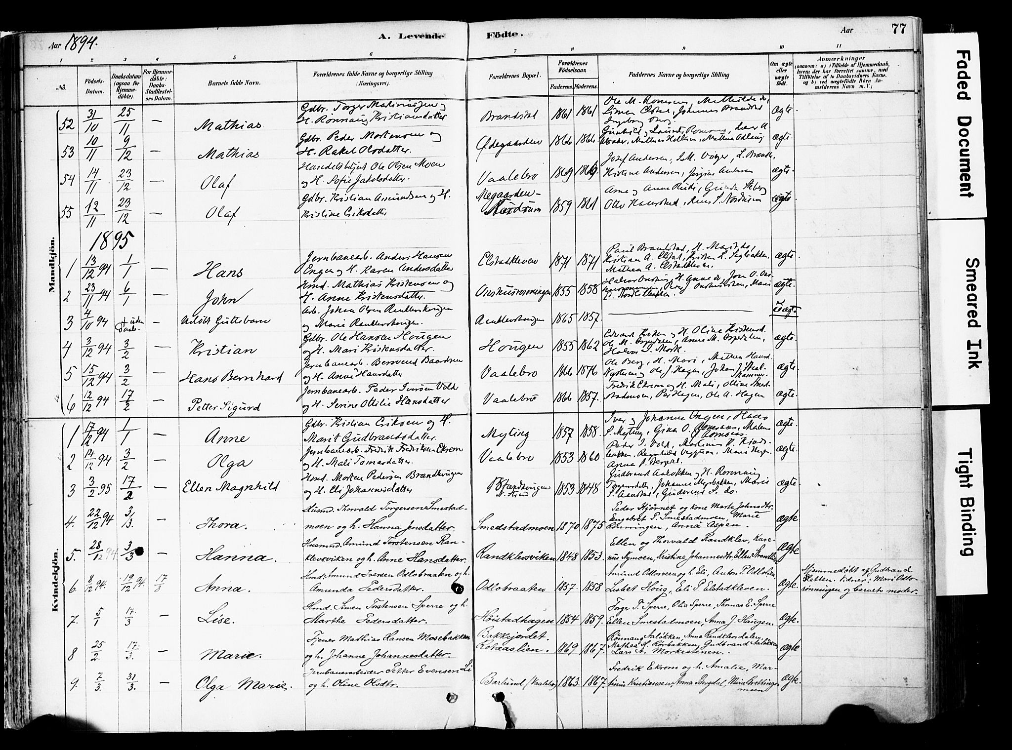 Ringebu prestekontor, AV/SAH-PREST-082/H/Ha/Haa/L0008: Parish register (official) no. 8, 1878-1898, p. 77