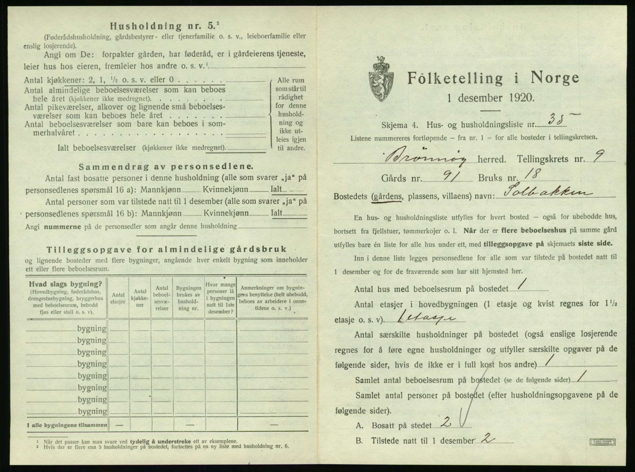 SAT, 1920 census for Brønnøy, 1920, p. 966