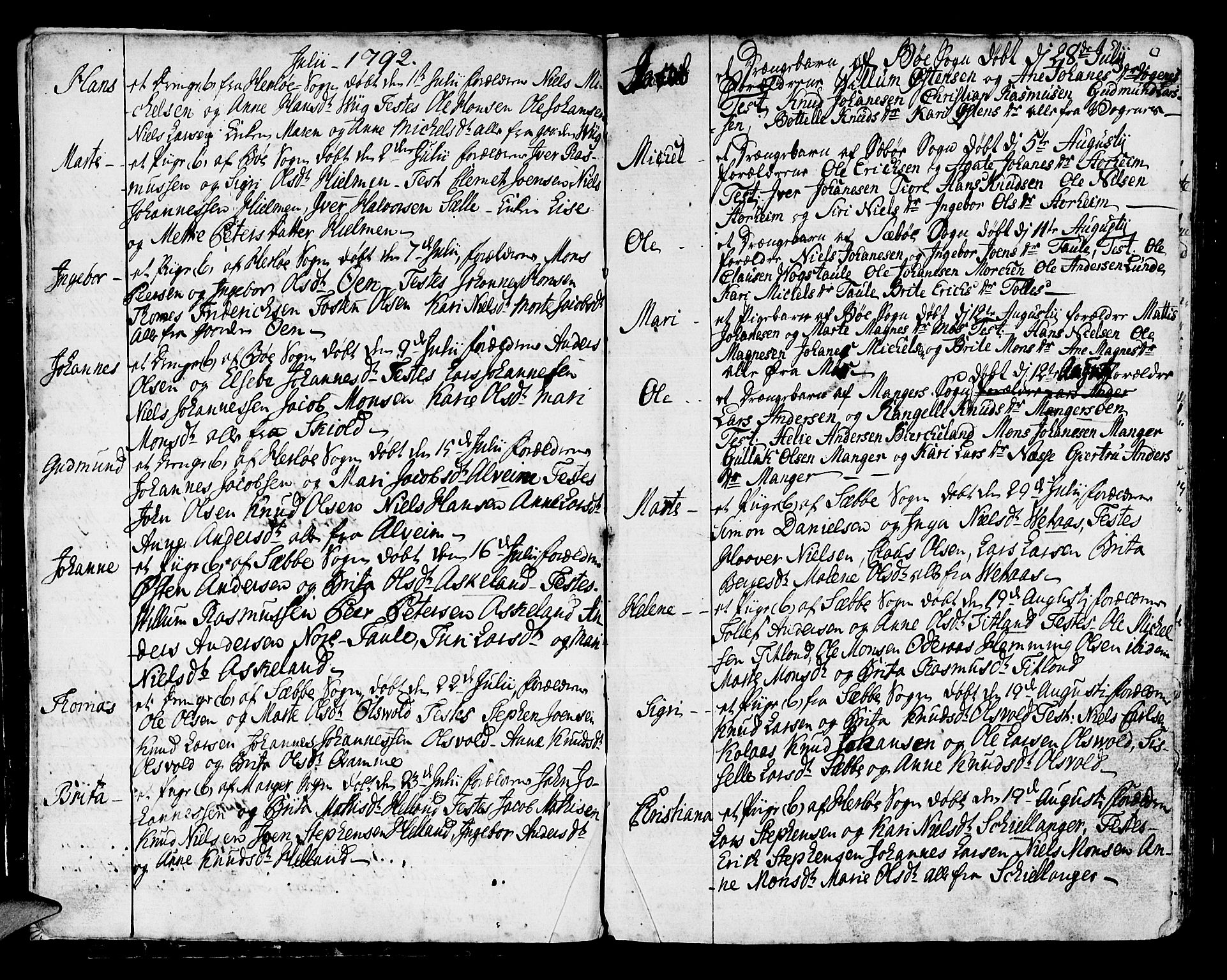 Manger sokneprestembete, AV/SAB-A-76801/H/Haa: Parish register (official) no. A 2, 1792-1815, p. 6