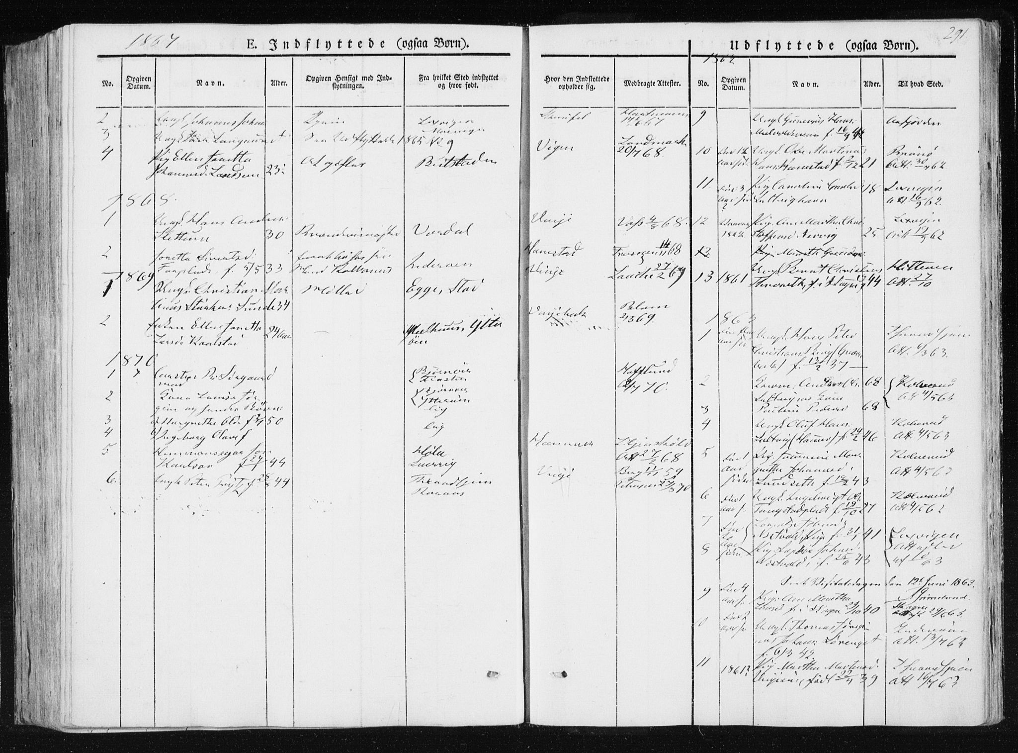 Ministerialprotokoller, klokkerbøker og fødselsregistre - Nord-Trøndelag, SAT/A-1458/733/L0323: Parish register (official) no. 733A02, 1843-1870, p. 291