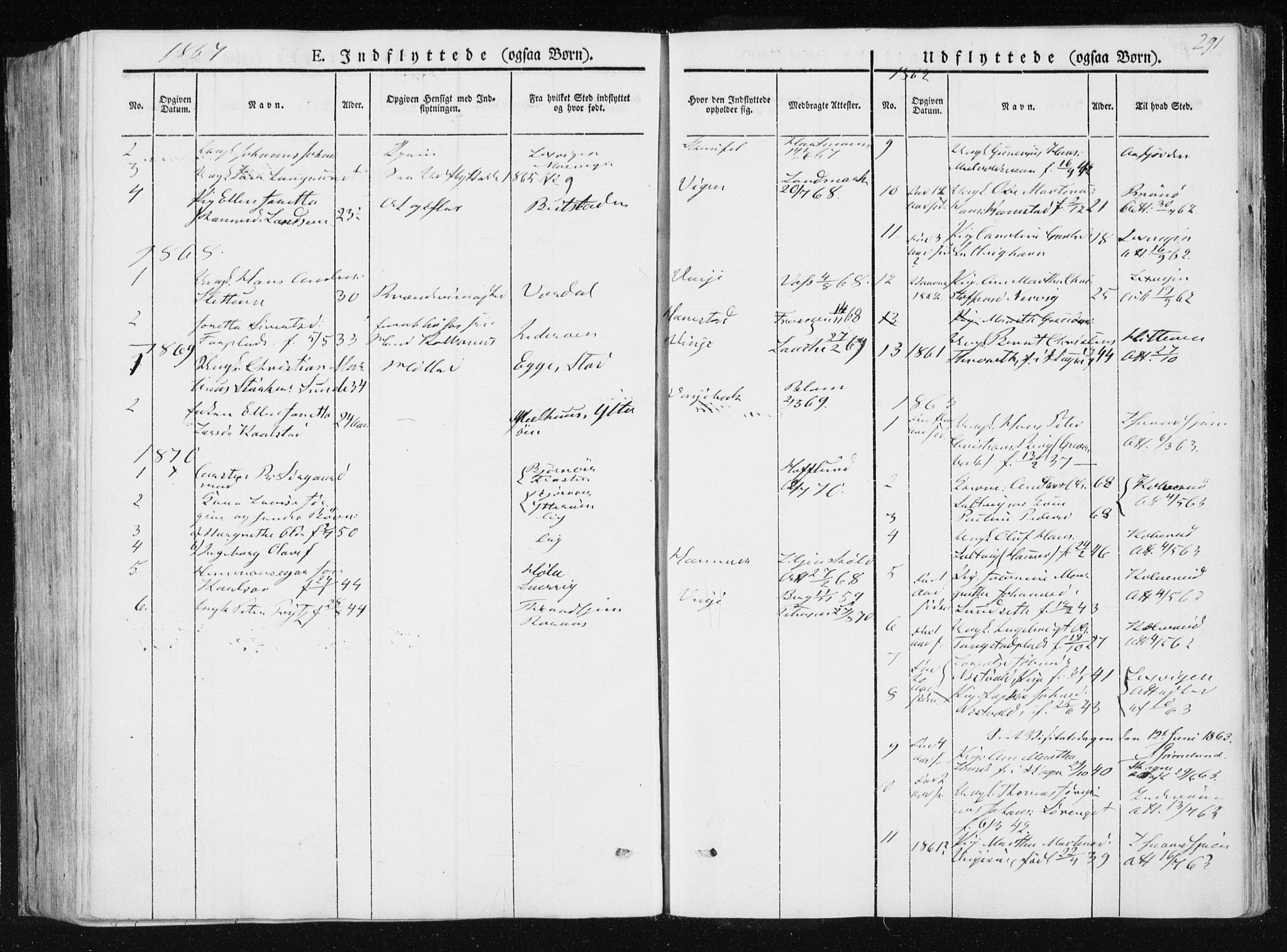 Ministerialprotokoller, klokkerbøker og fødselsregistre - Nord-Trøndelag, AV/SAT-A-1458/733/L0323: Parish register (official) no. 733A02, 1843-1870, p. 291