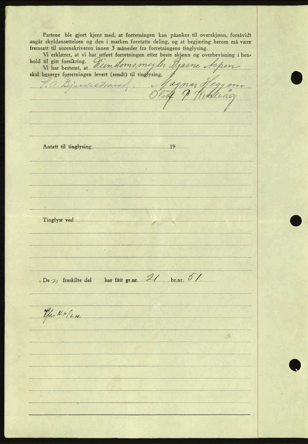 Nordmøre sorenskriveri, SAT/A-4132/1/2/2Ca: Mortgage book no. A96, 1943-1944, Diary no: : 2571/1943