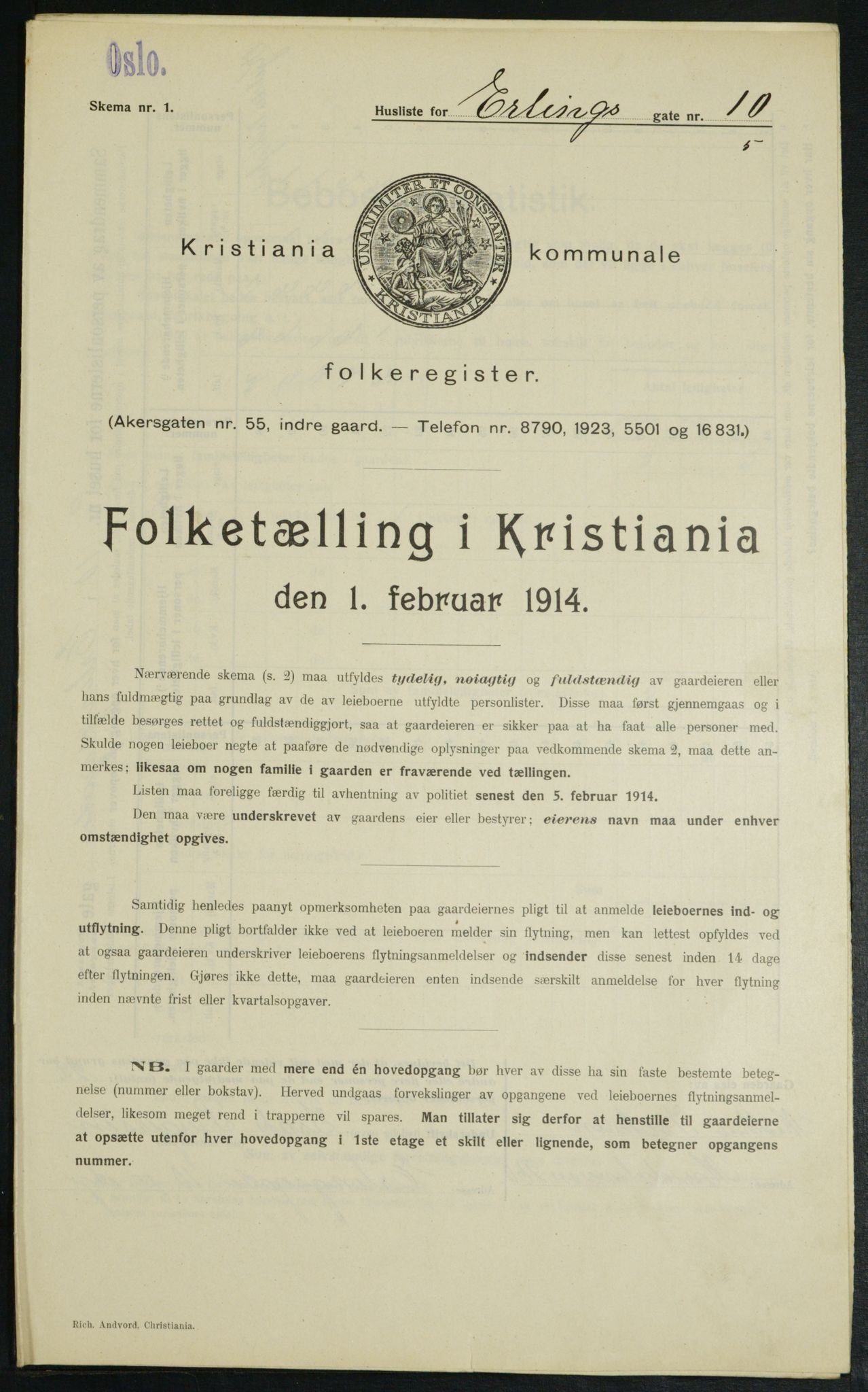 OBA, Municipal Census 1914 for Kristiania, 1914, p. 22162