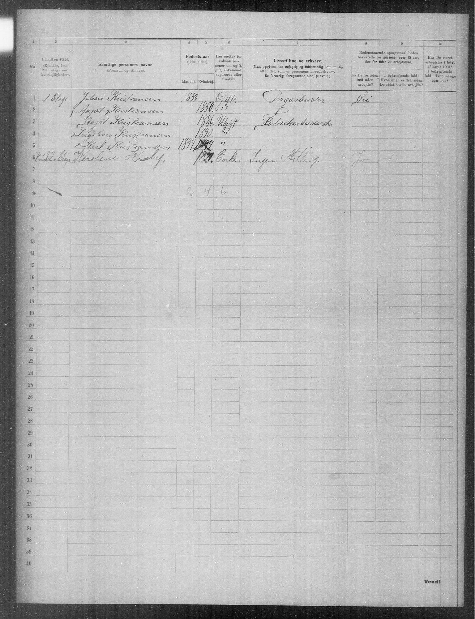 OBA, Municipal Census 1903 for Kristiania, 1903, p. 20344