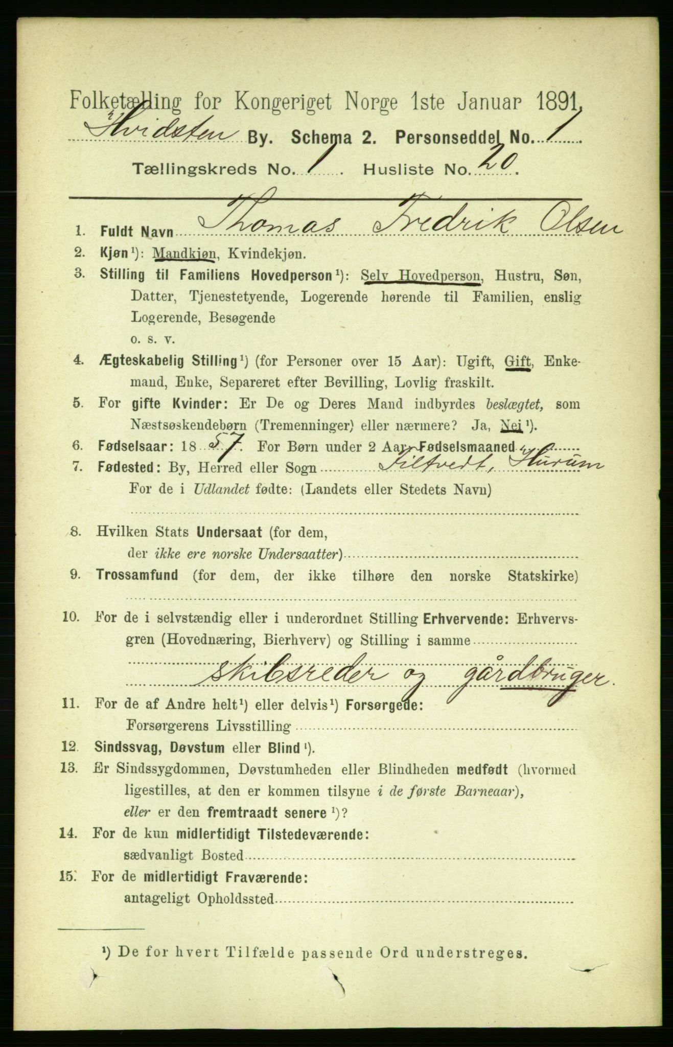 RA, 1891 census for 0202 Hvitsten, 1891, p. 98
