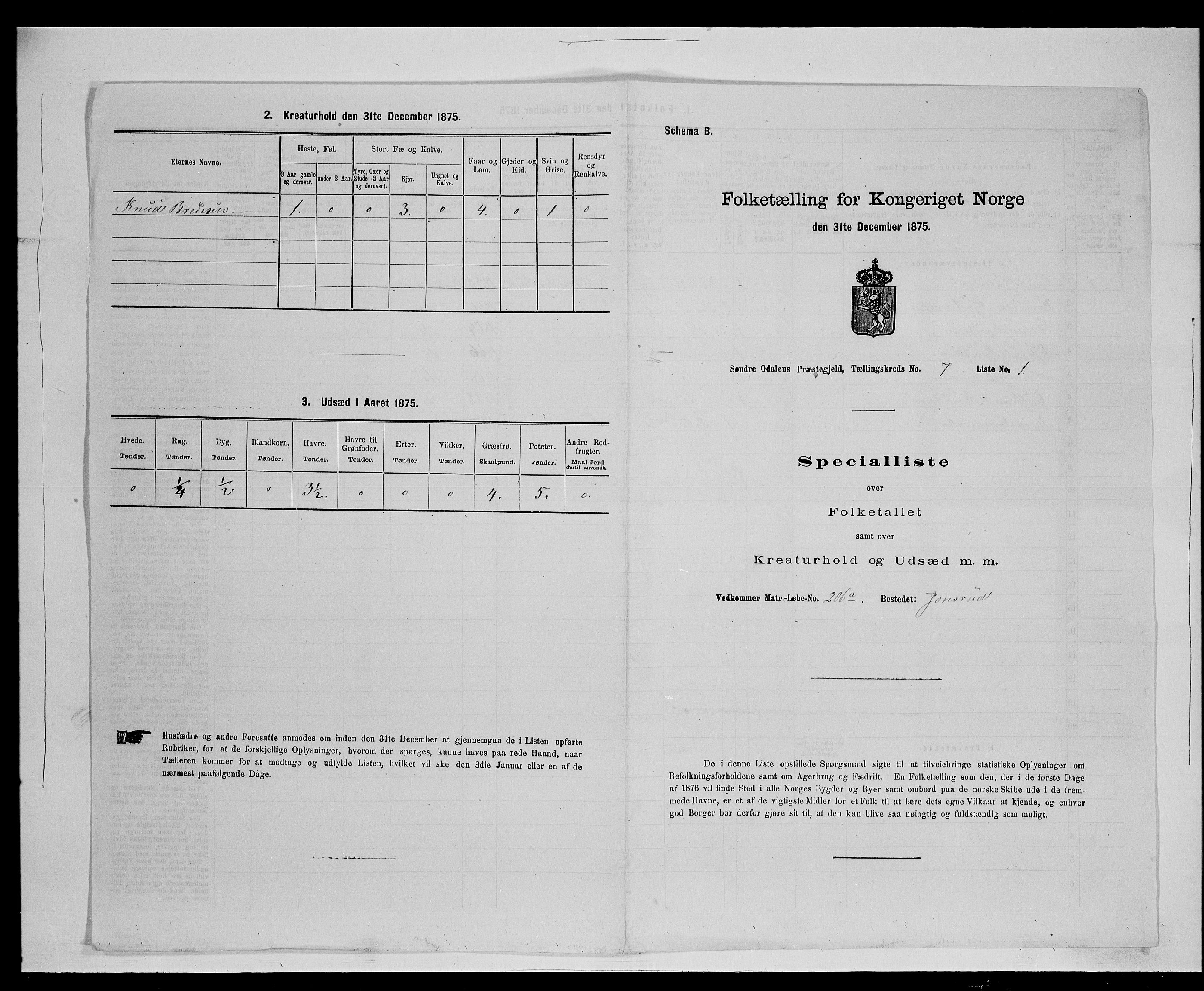 SAH, 1875 census for 0419P Sør-Odal, 1875, p. 659