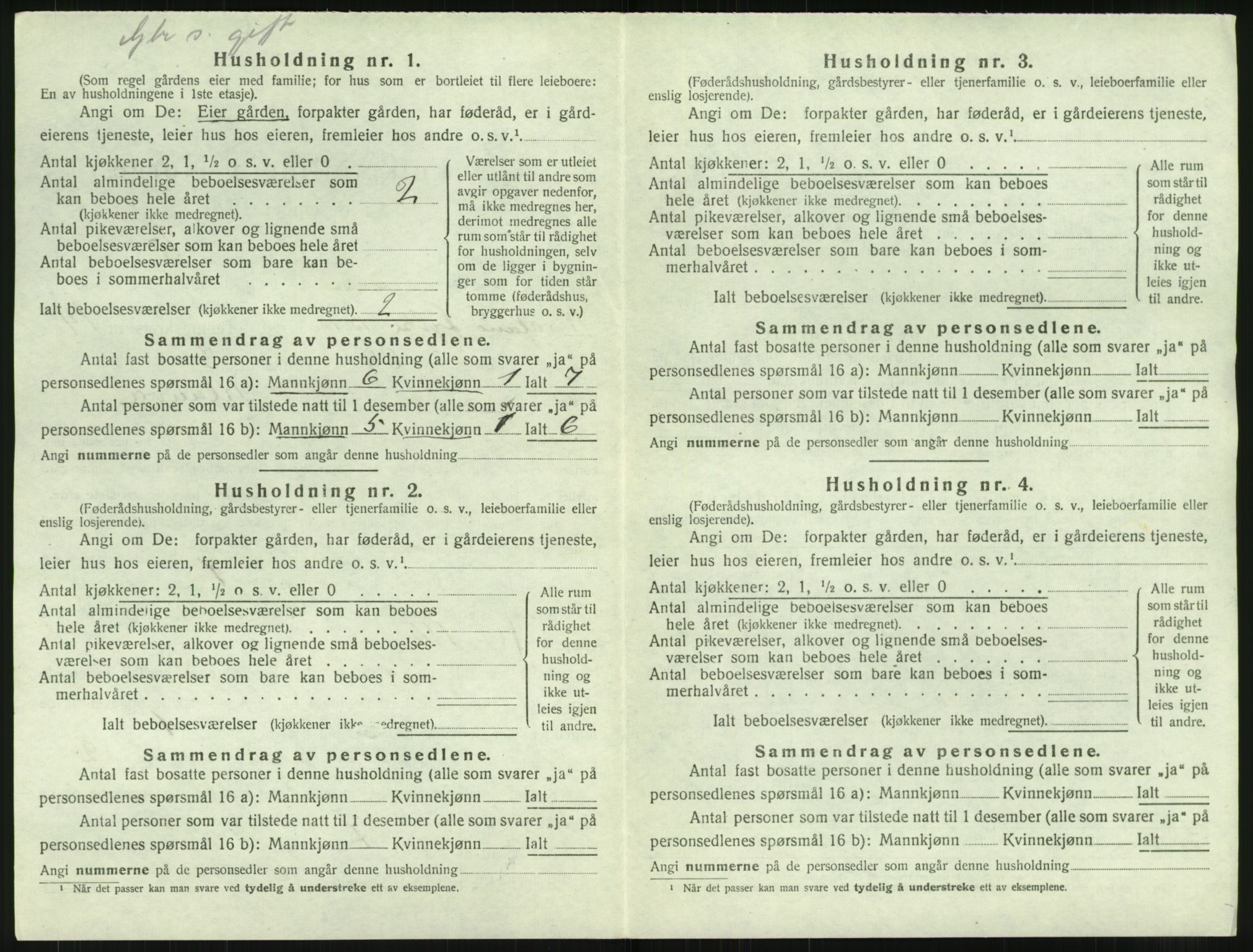 SAT, 1920 census for Borge, 1920, p. 1482