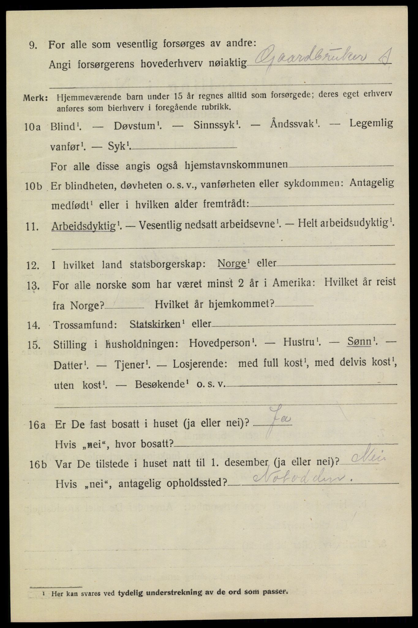 SAKO, 1920 census for Heddal, 1920, p. 6109